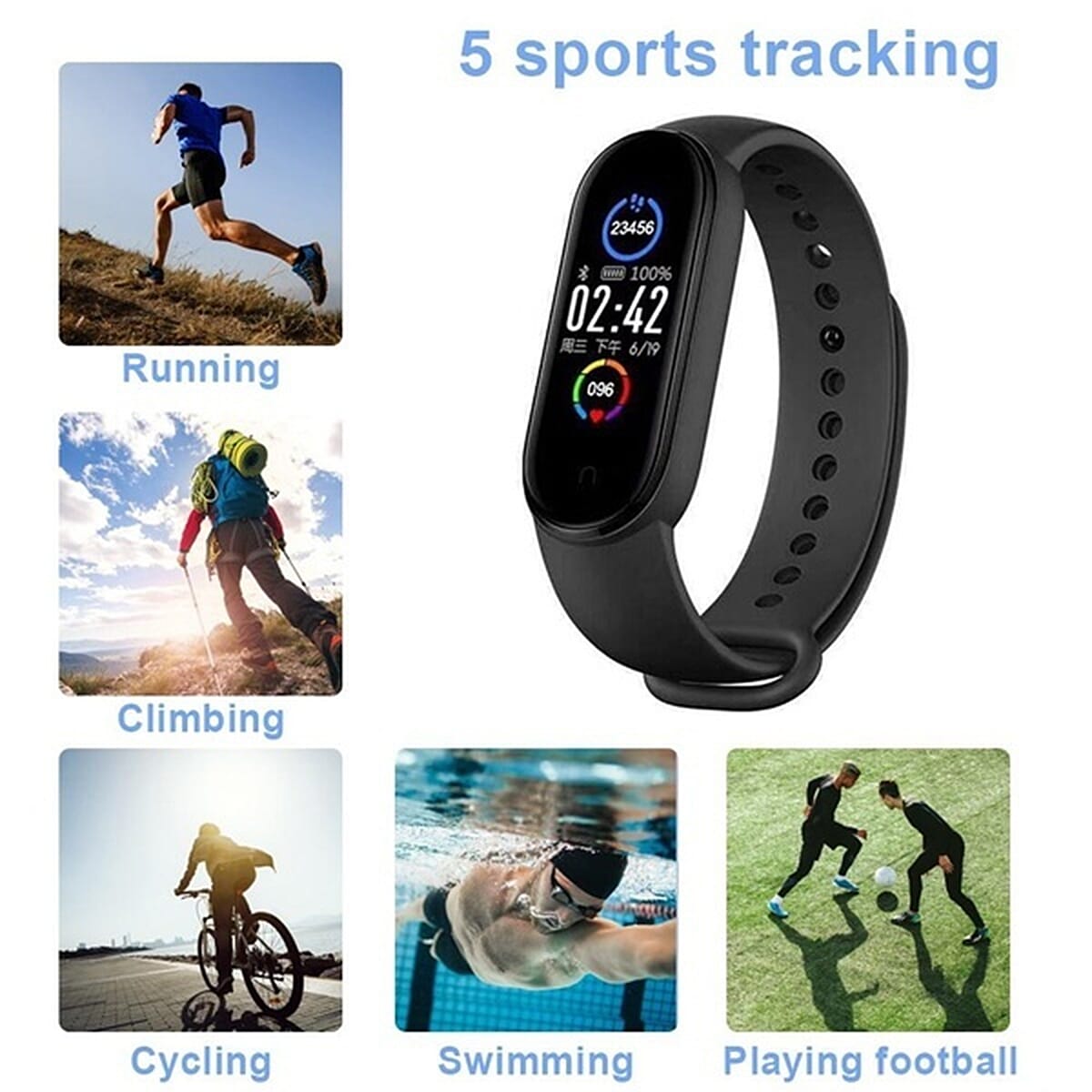 M5 Smart Watch with Silicone Strap