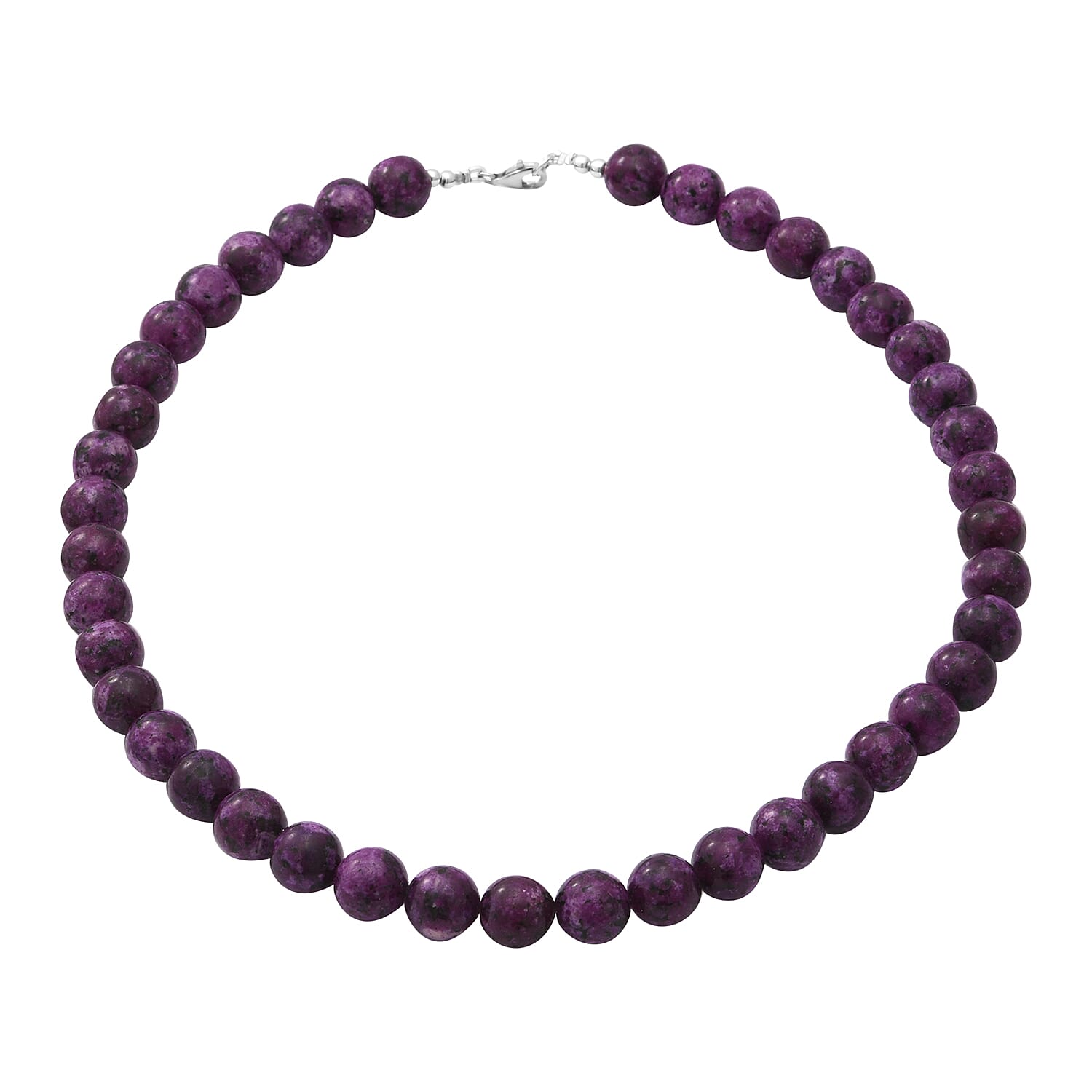 Sugilite Beads Necklace (Size 18) in Sterling Silver 309.00 Ct.