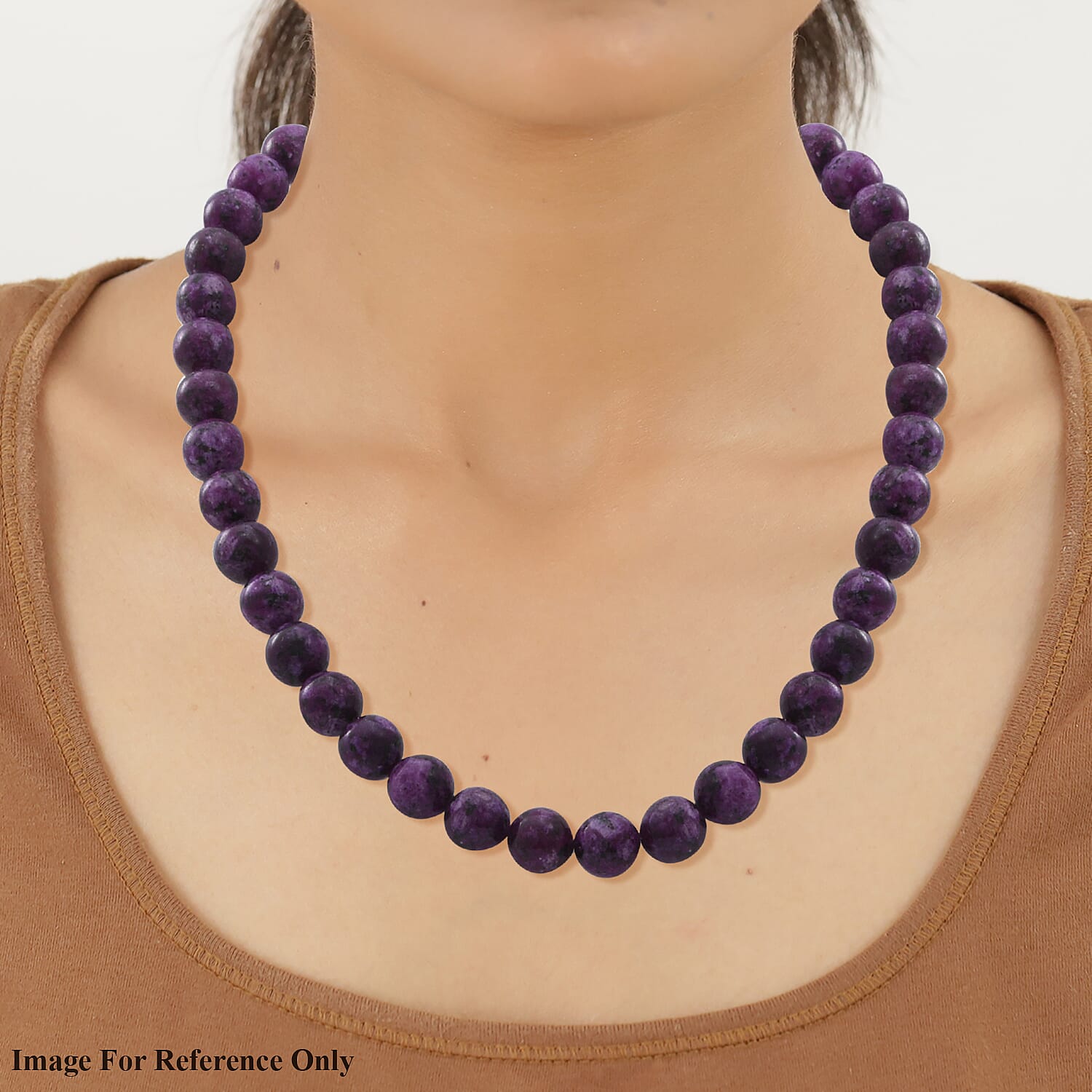 Sugilite Beads Necklace (Size 18) in Sterling Silver 309.00 Ct.