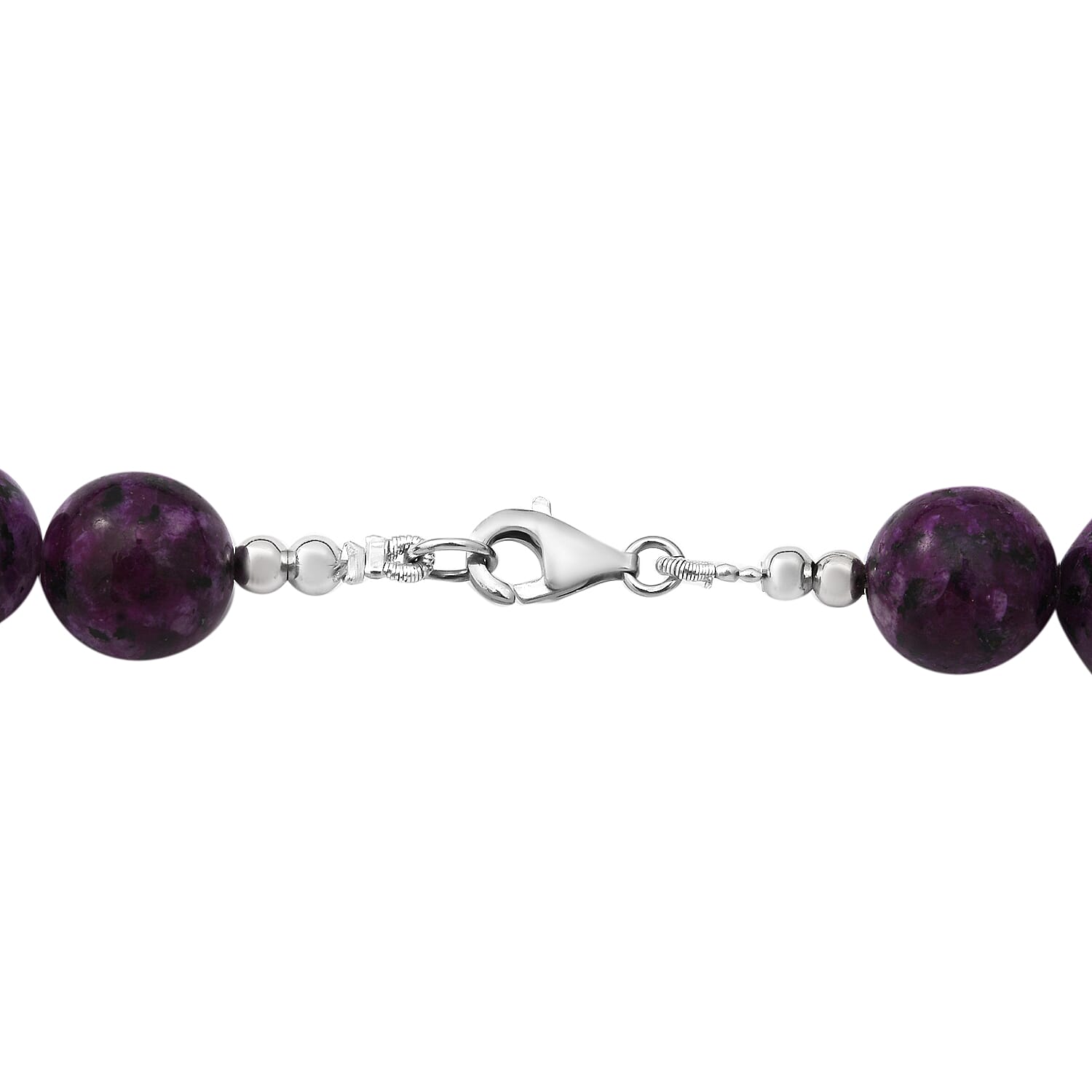 Sugilite Beads Necklace (Size 18) in Sterling Silver 309.00 Ct.