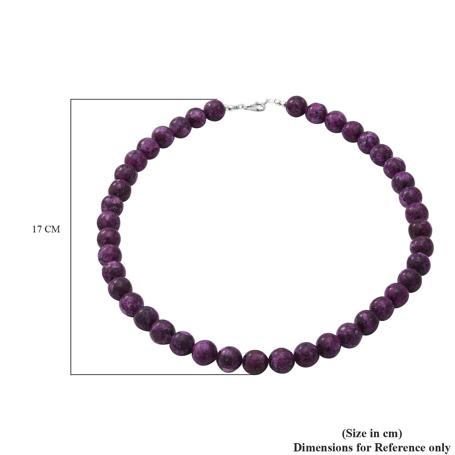 Sugilite Beads Necklace (Size 18) in Sterling Silver 309.00 Ct.