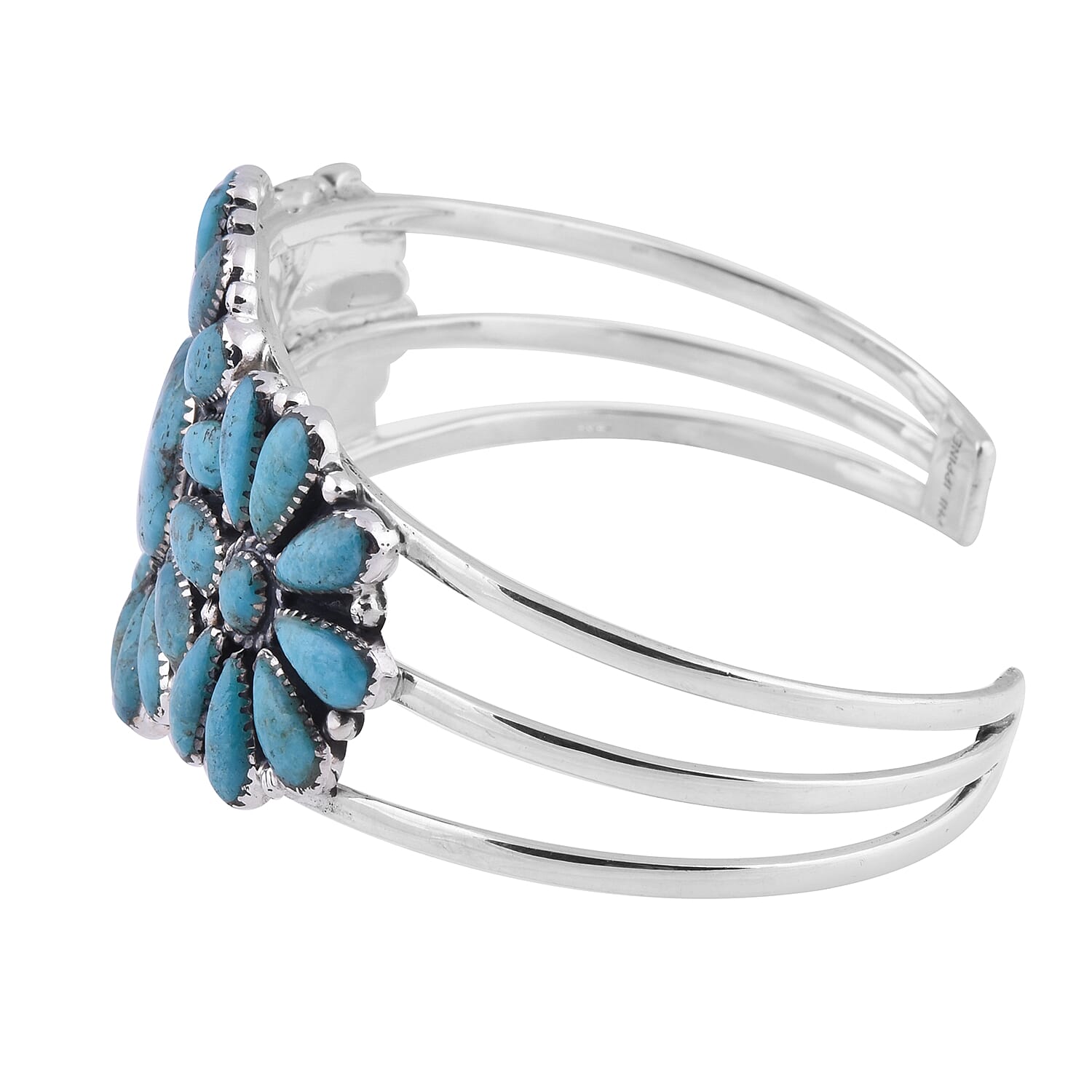 Santa Fe Collection - Turquoise Bangle in Sterling Silver Silver
