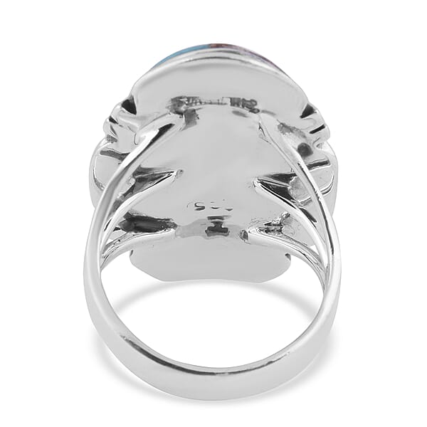 Santa Fe Collection - Multi Gemstone Ring in Sterling Silver 4.00 Ct, Silver Wt. 5.35