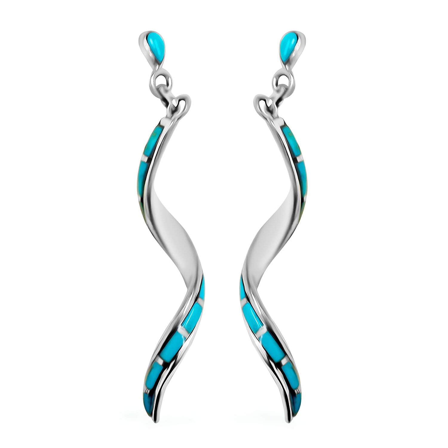 Santa Fe Collection - Multi Colour Spiney Oyster Shell Earrings (with Push Back) in Sterling Silver