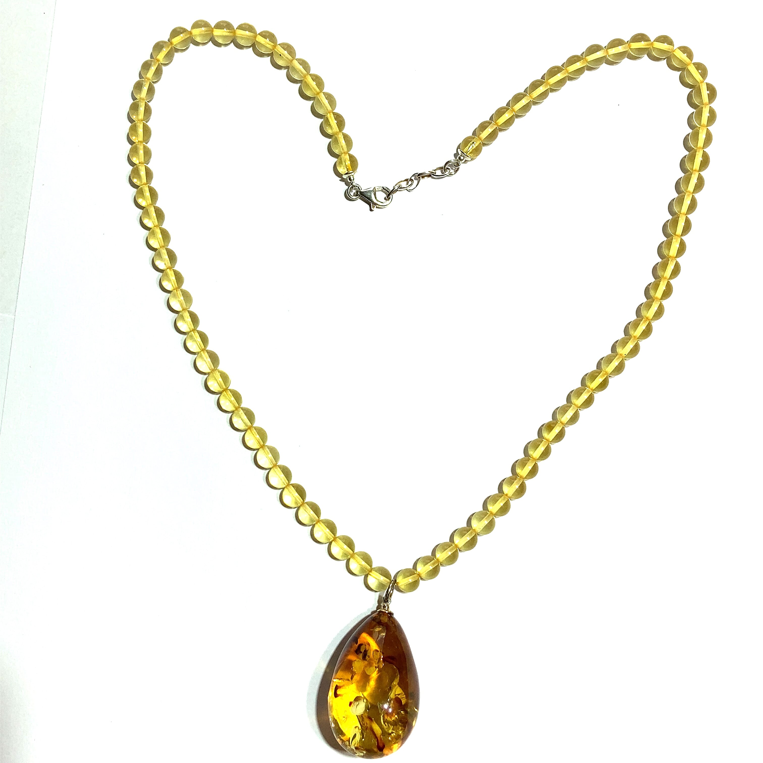 Natural Bi-Colour Baltic Butter Scotch Amber Necklace (Size 21 with 1 inch Extender) in Sterling Silver