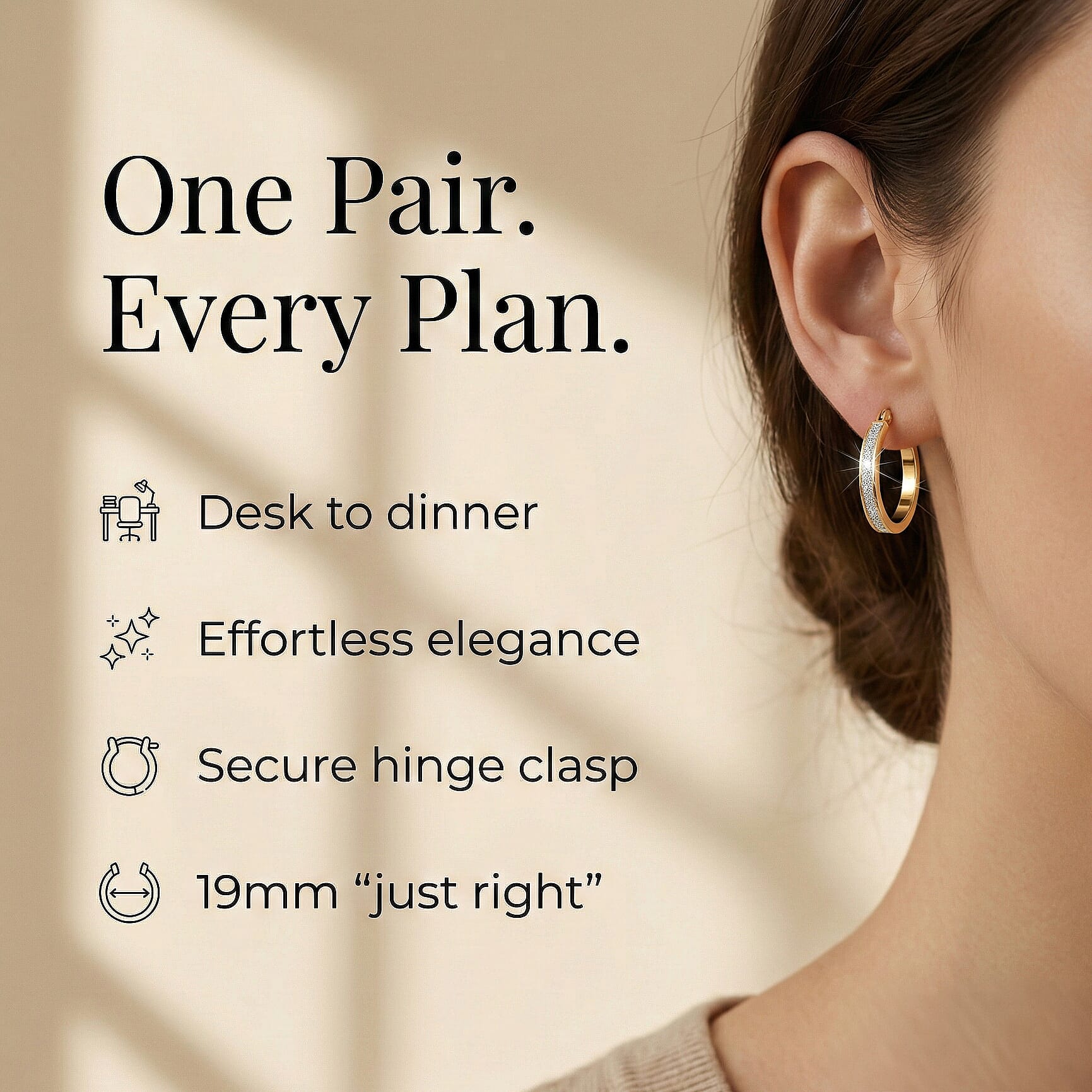 9K Yellow Gold  Earring,  Gold Wt. 1.5 Gms