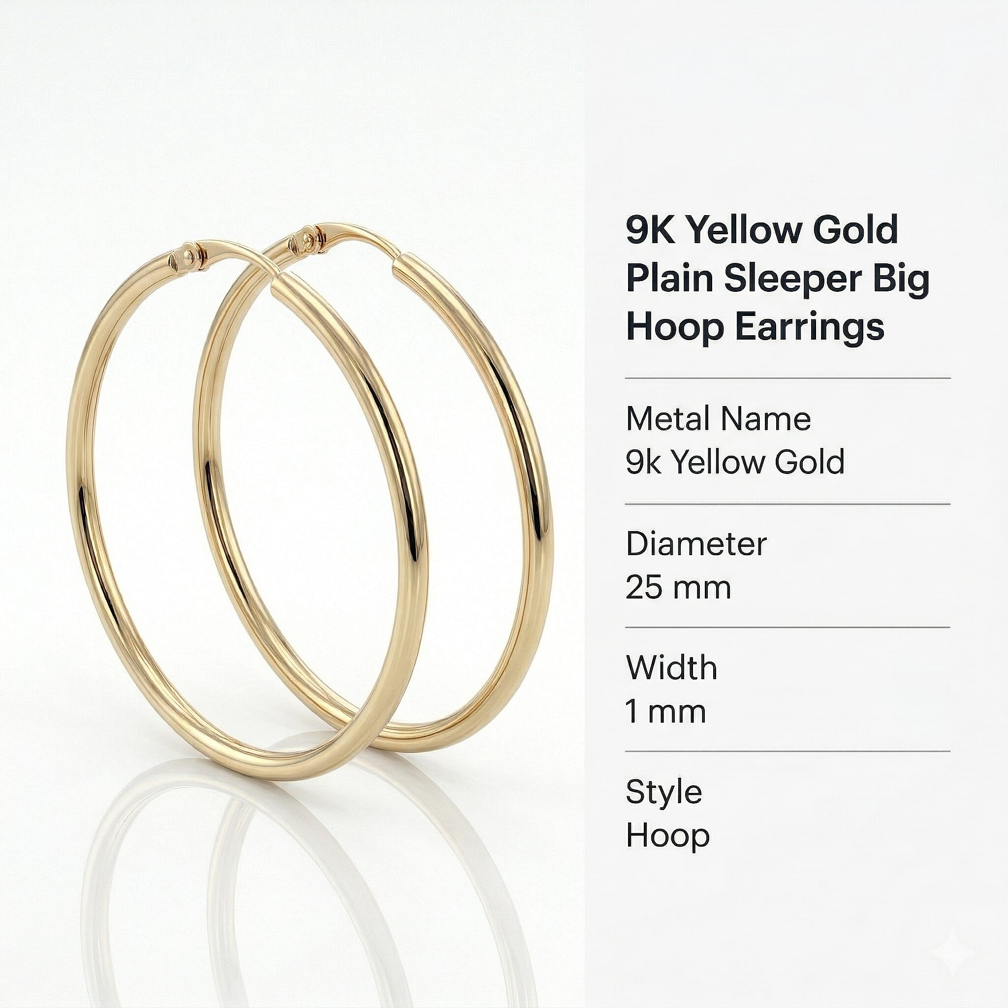 9K Yellow Gold  Earring,  Gold Wt. 0.53 Gms