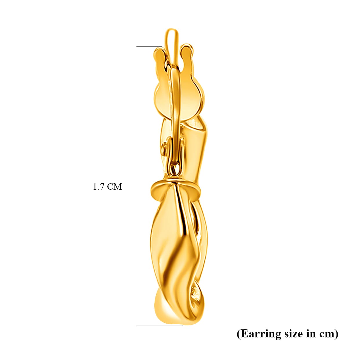 9K Yellow Gold 3MM Twist Tube 17MM Round Hoop Creole Earrings 1 grams