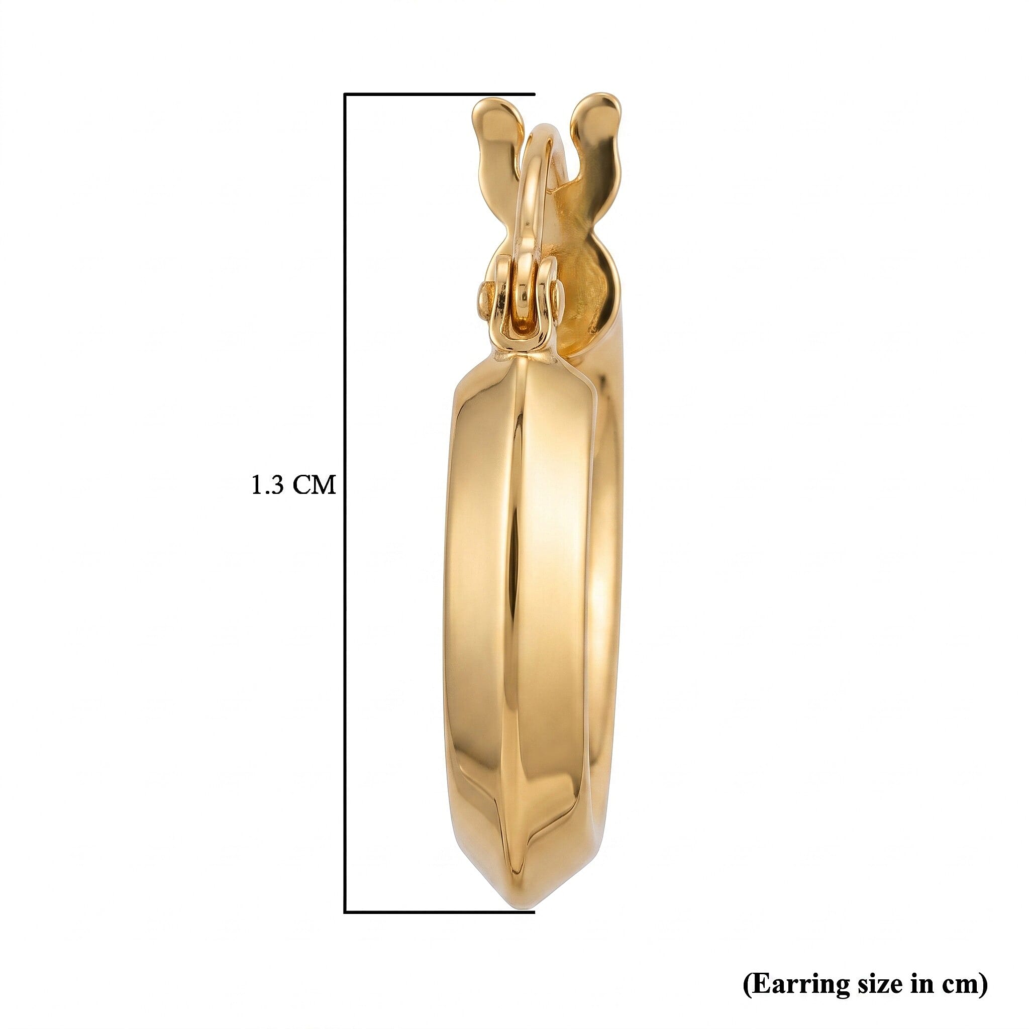 9K Yellow Gold 13MM Supreme Finish Hoop Creole Earrings 0.8 grams