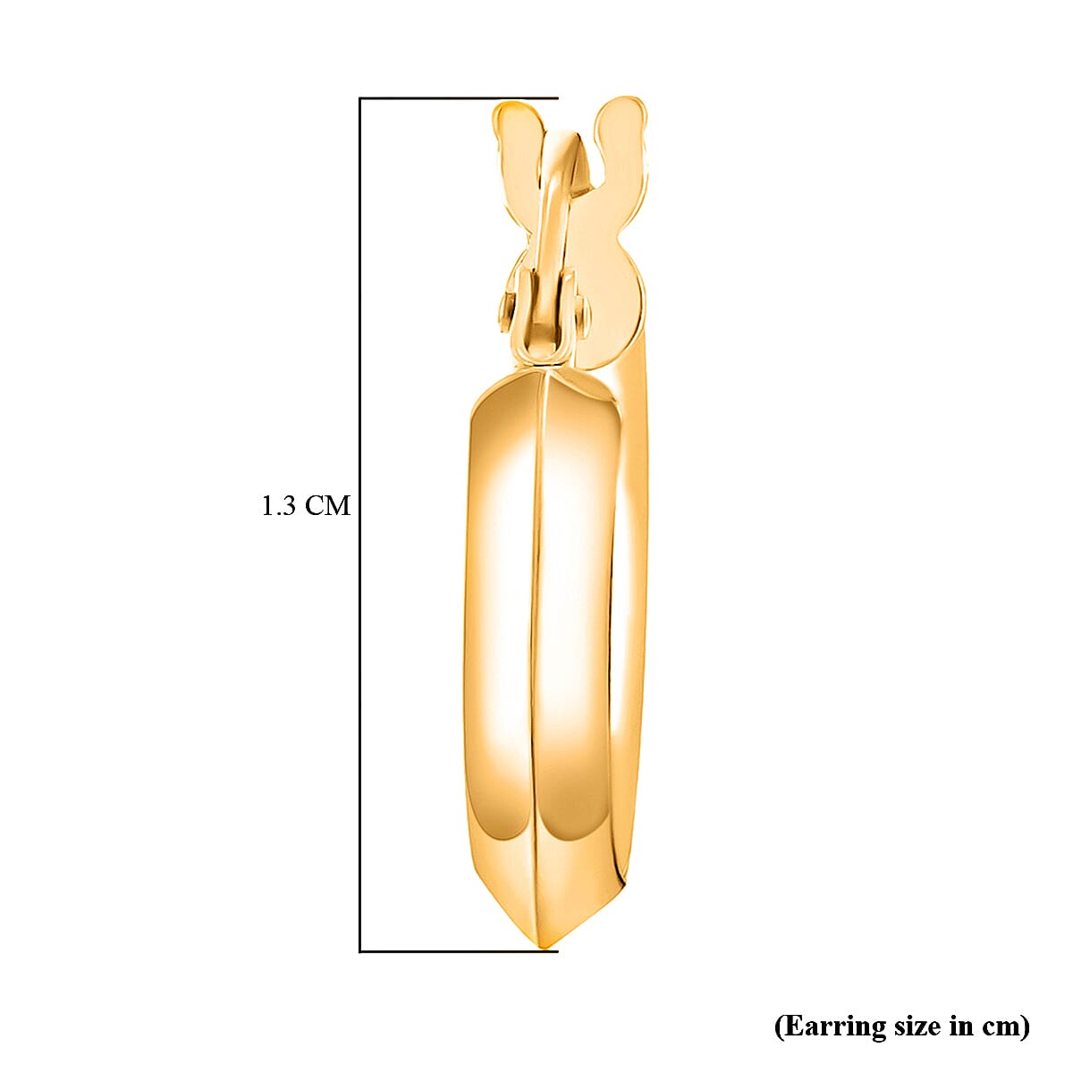 9K Yellow Gold 13MM Supreme Finish Hoop Creole Earrings 0.8 grams