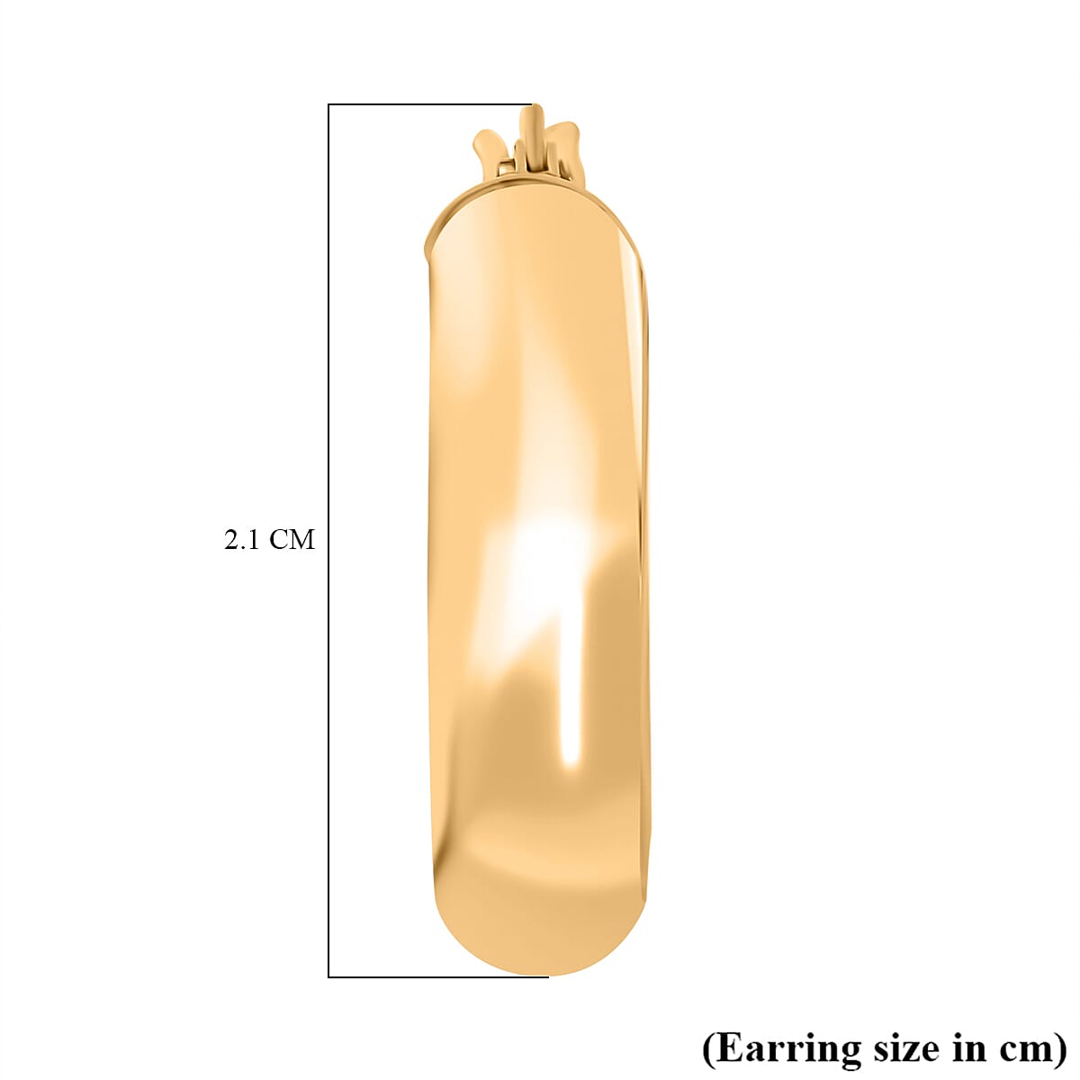 9K Yellow Gold 20MM X 22MM Supreme Finish Oval Creole Earrings 1.7 Gms