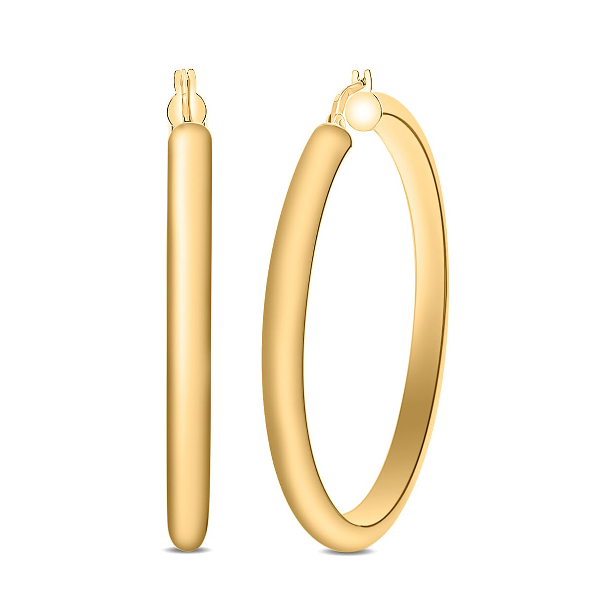 9K Yellow Gold 50MM Supreme Finish Creole Big Hoop Earrings 4 grams