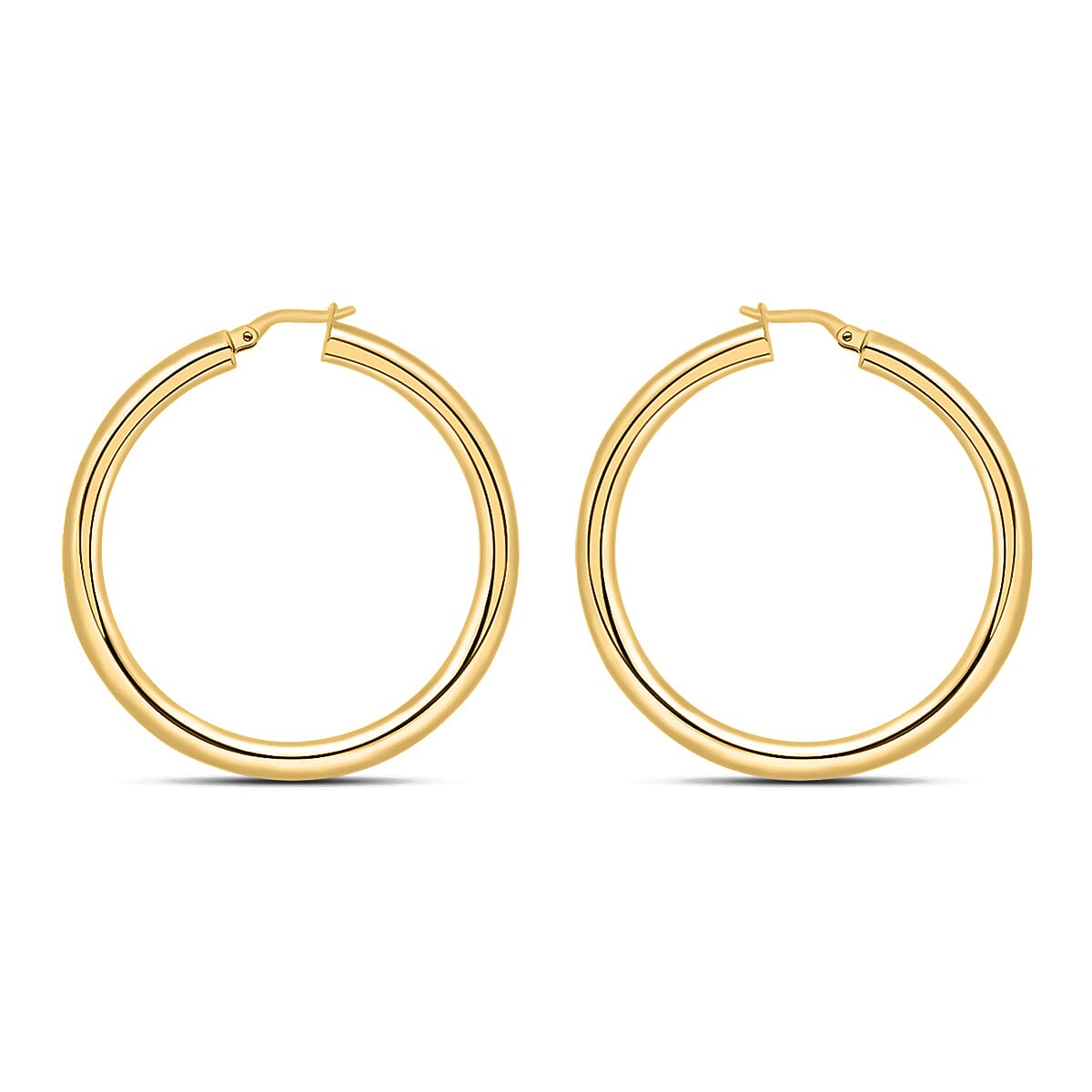 9K Yellow Gold 50MM Supreme Finish Creole Big Hoop Earrings 4 grams
