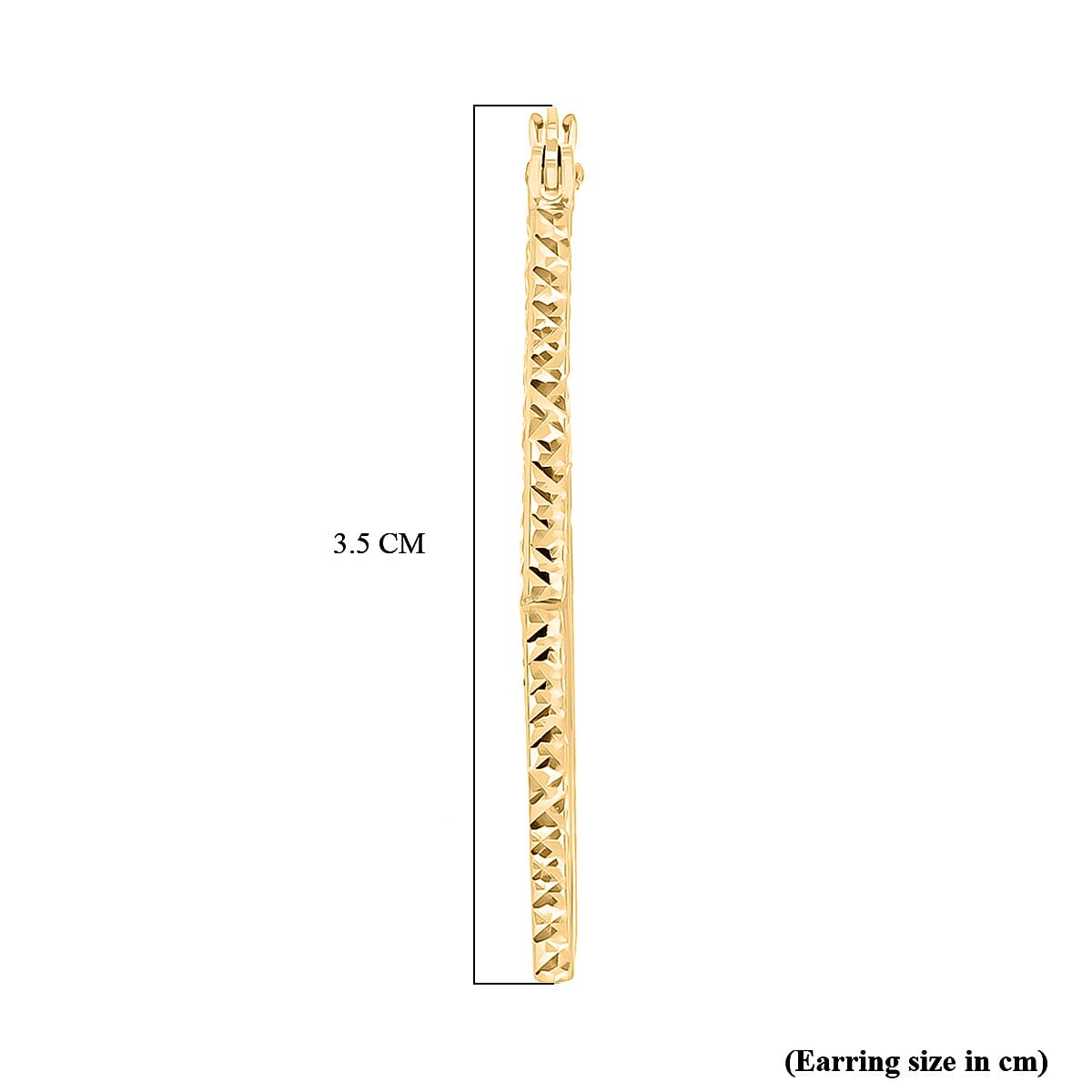 9K Yellow Gold 32MM X 30.5MM Diamond Cut Square Creole Earrings 1.7 grams