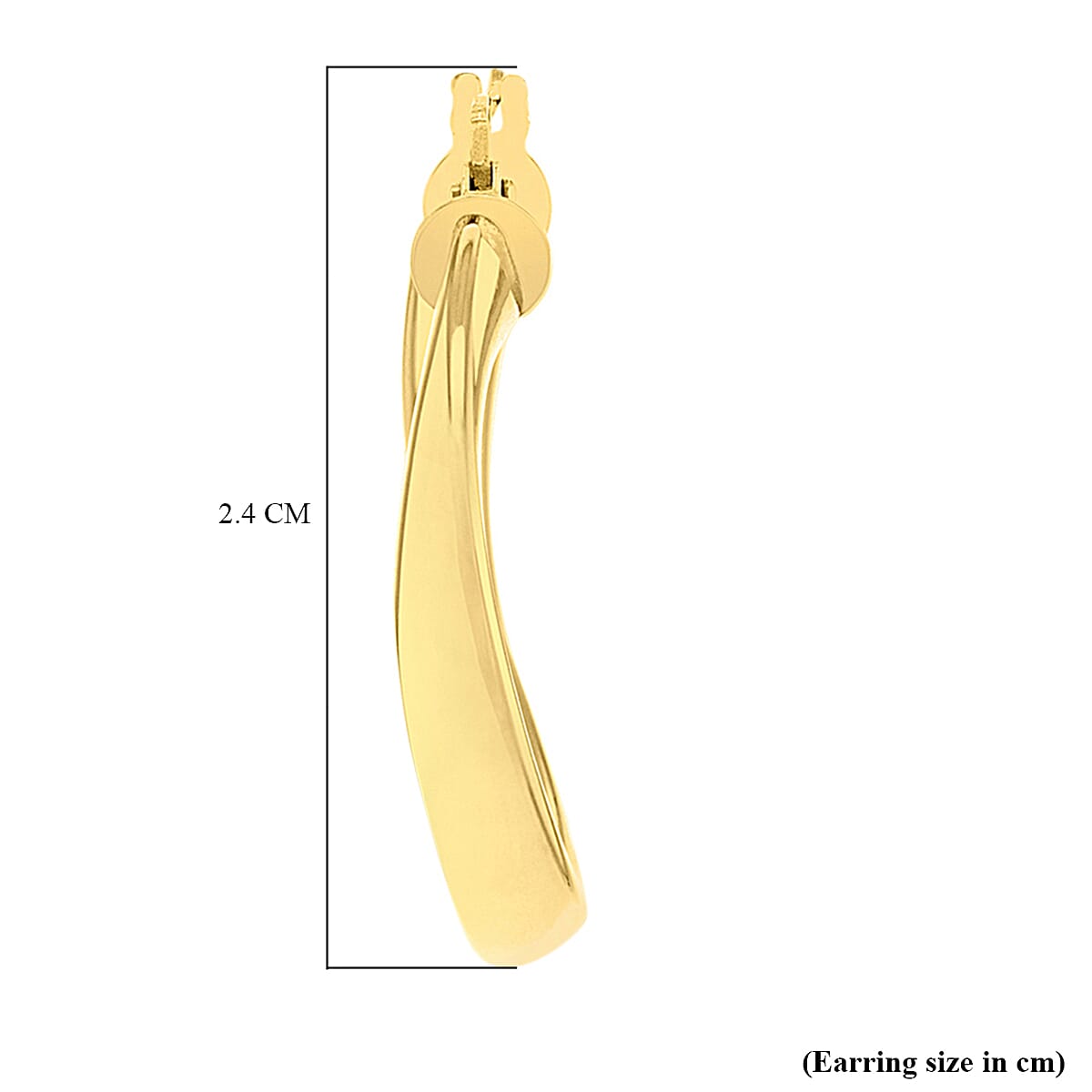 9K Yellow Gold 28MM Rectangular Tube Ribbed Creole Hoop Earrings 1.3 grams