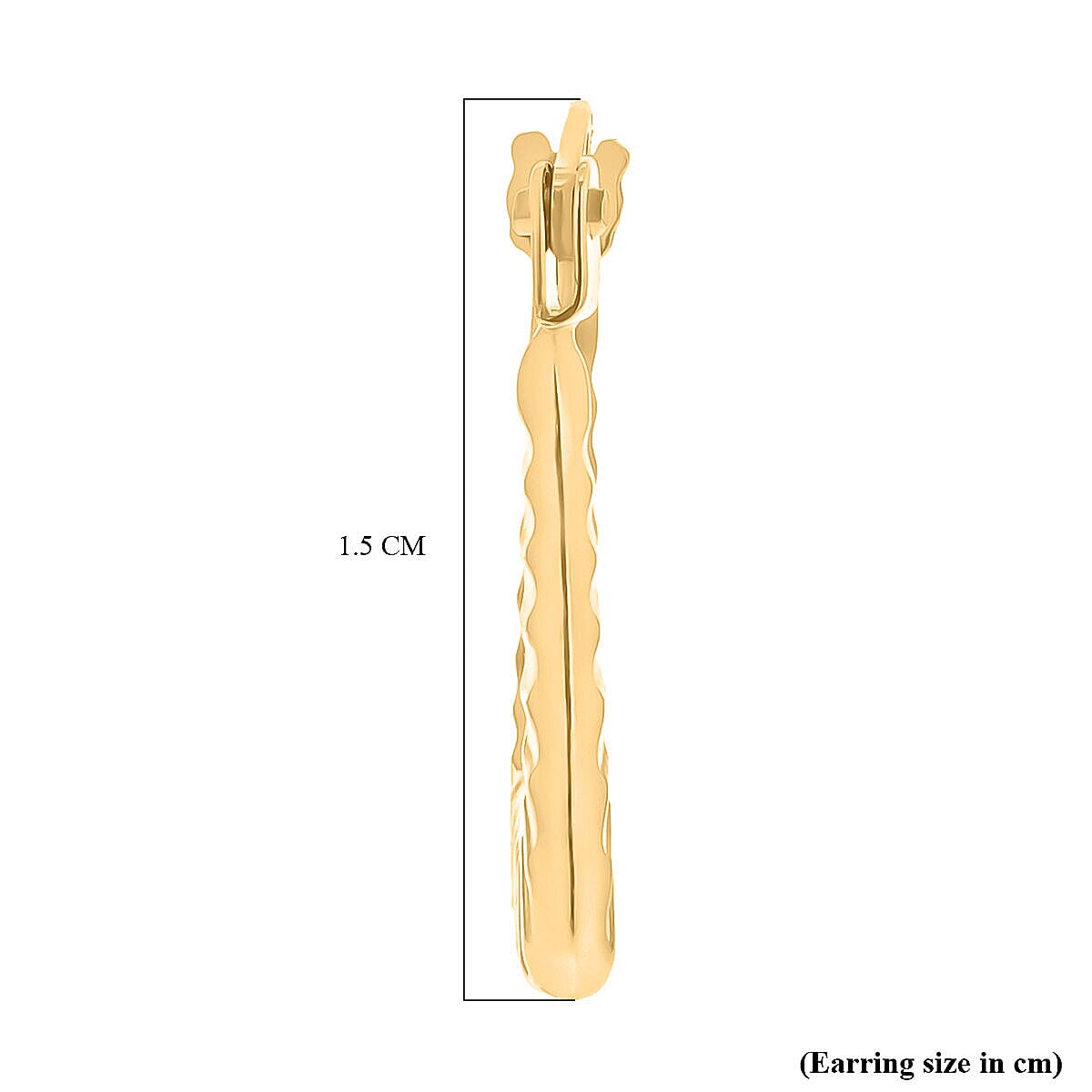 9K Yellow Gold 12MM X 15MM Ribbed Creole Earrings 0.38 grams