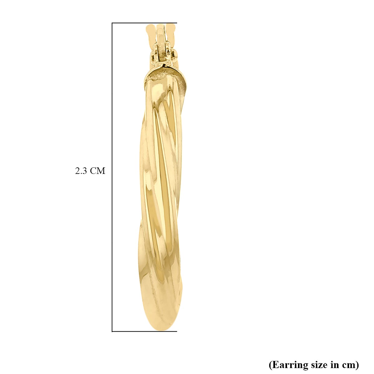 9K Yellow Gold 22mm x 23mm Triangle-Shaped Twist Creole Earrings