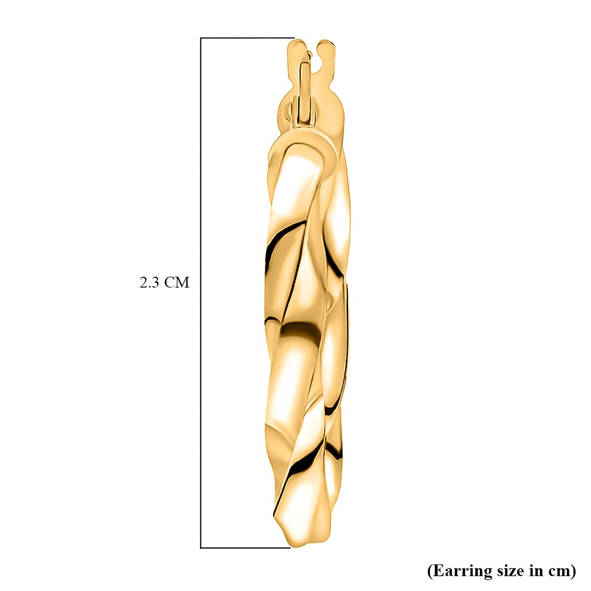 9K Yellow Gold 23MM X 23MM Twisted Square Tube Creole Hoop Earrings 1.5 grams