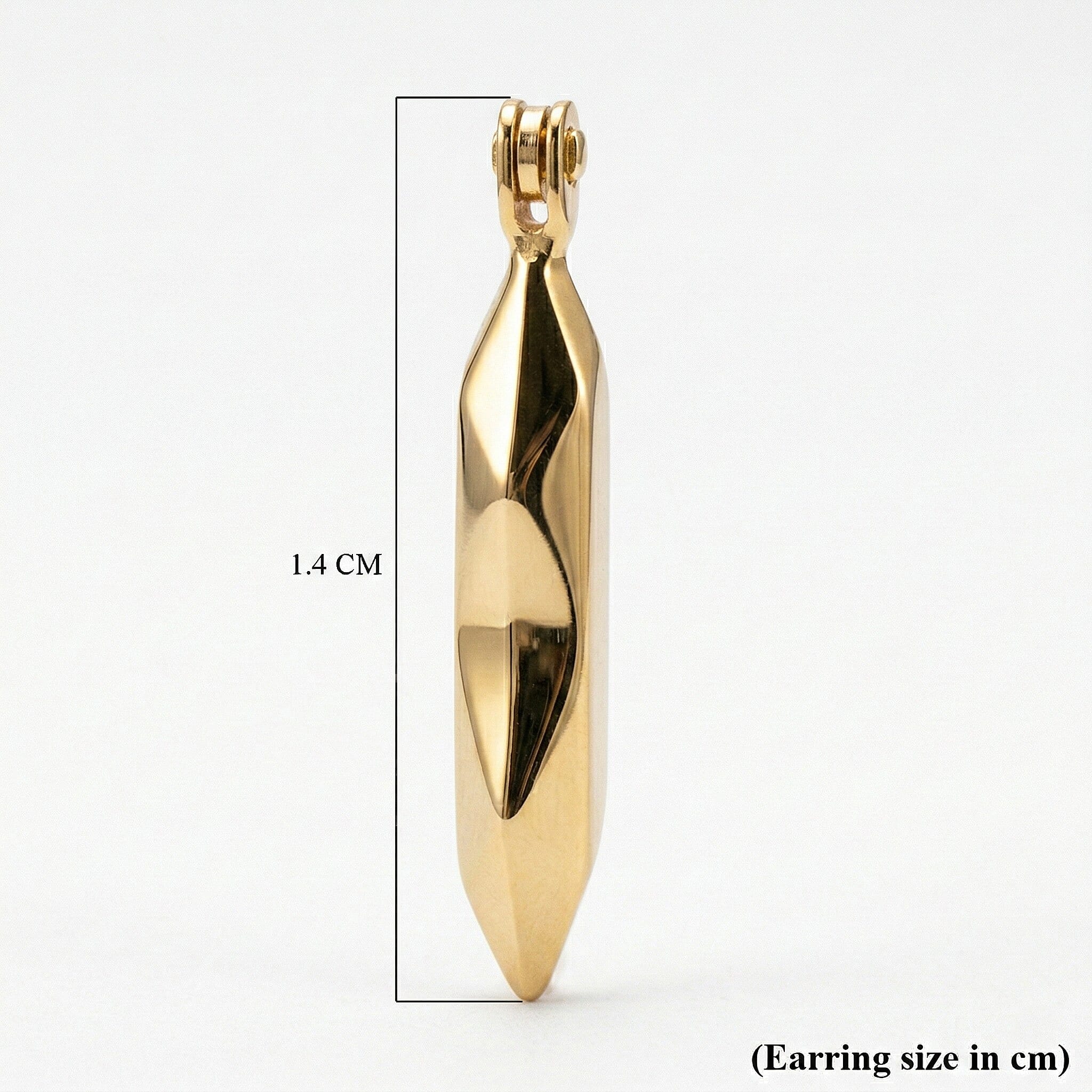 9K Yellow Gold 14MM Patterned Creole Earrings 0.53 grams