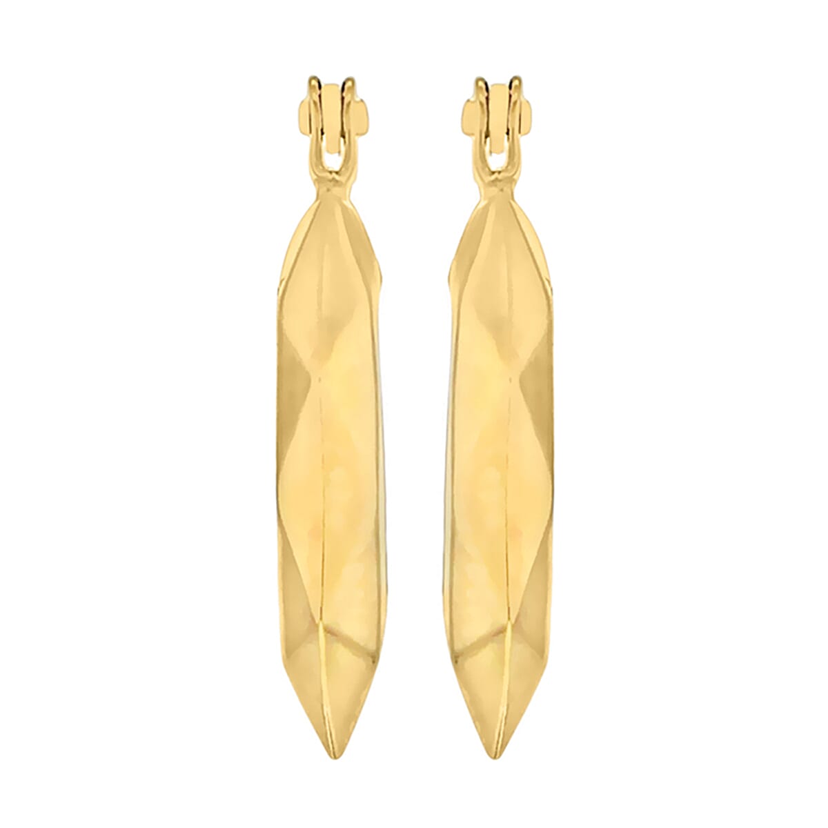 9K Yellow Gold 14MM Patterned Creole Earrings 0.53 grams