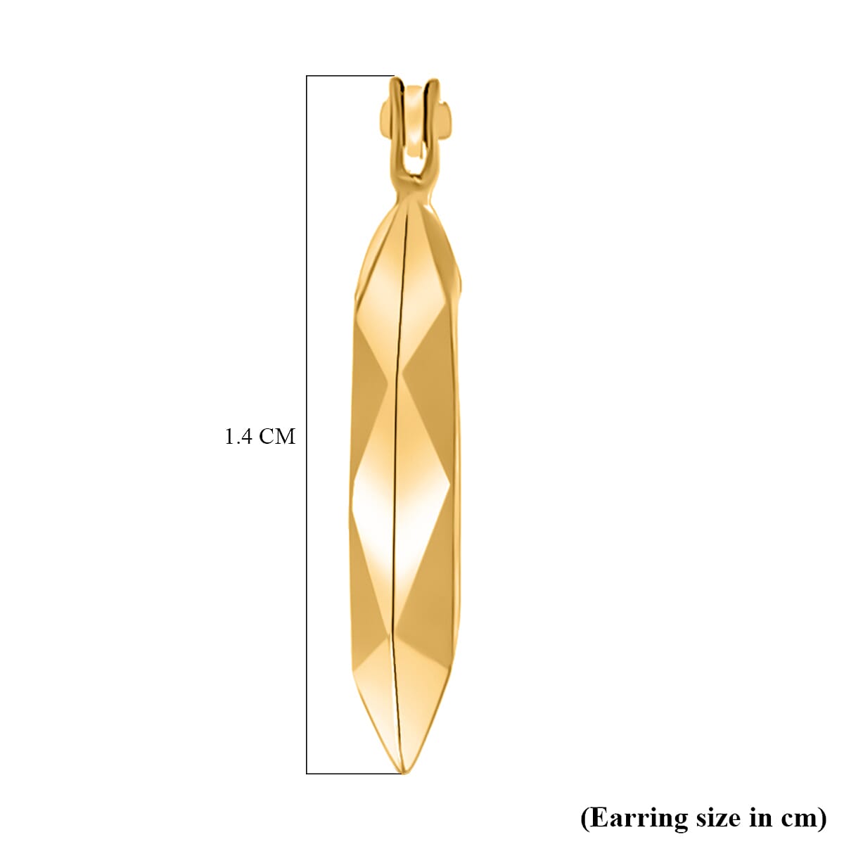 9K Yellow Gold 14MM Patterned Creole Earrings 0.53 grams