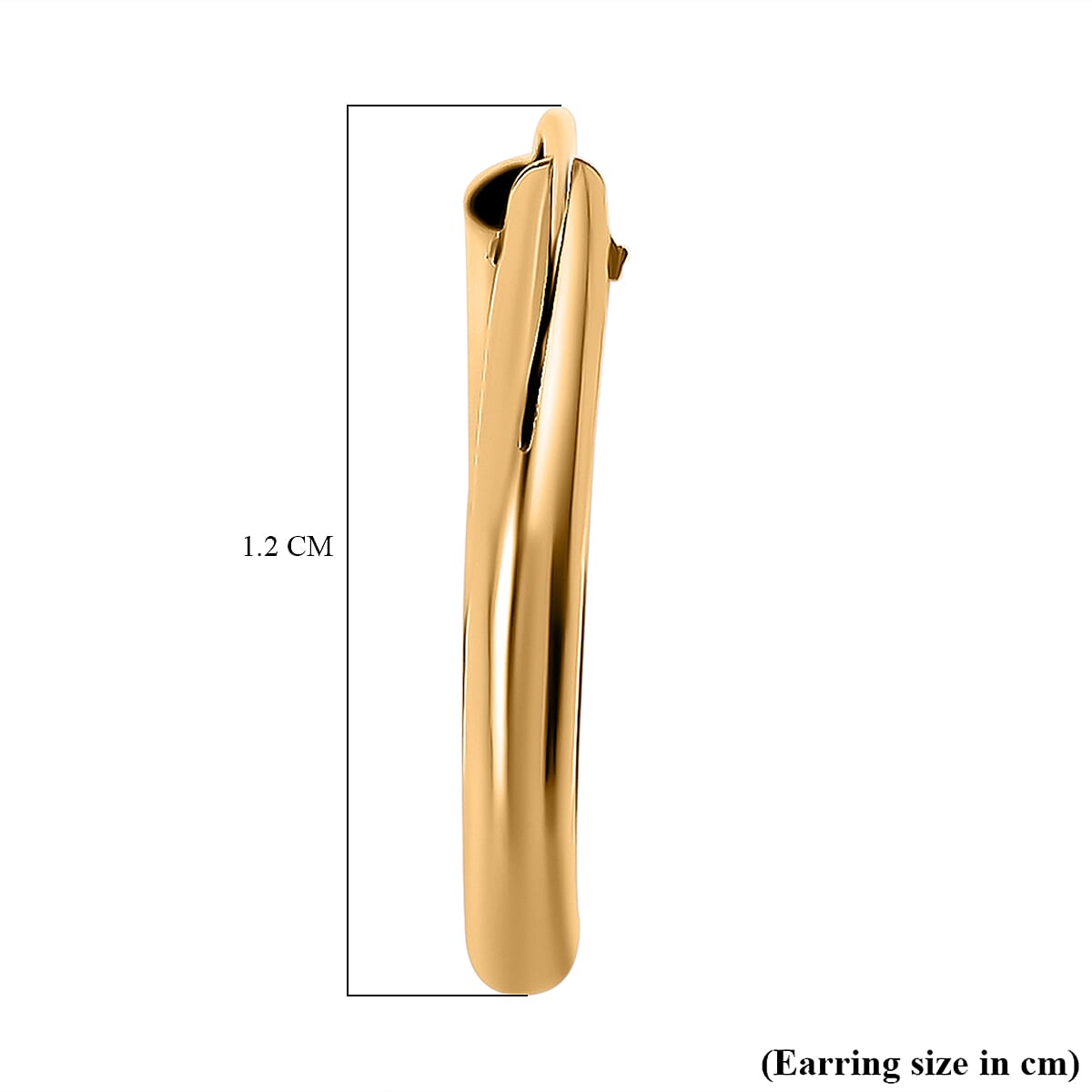 9K Yellow Gold 1.2MM Tube 13MM Sleeper Hoop Earrings 0.32 grams