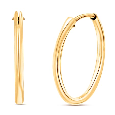 9K Yellow Gold 18MM Sleeper Hoop Earrings 0.45 grams