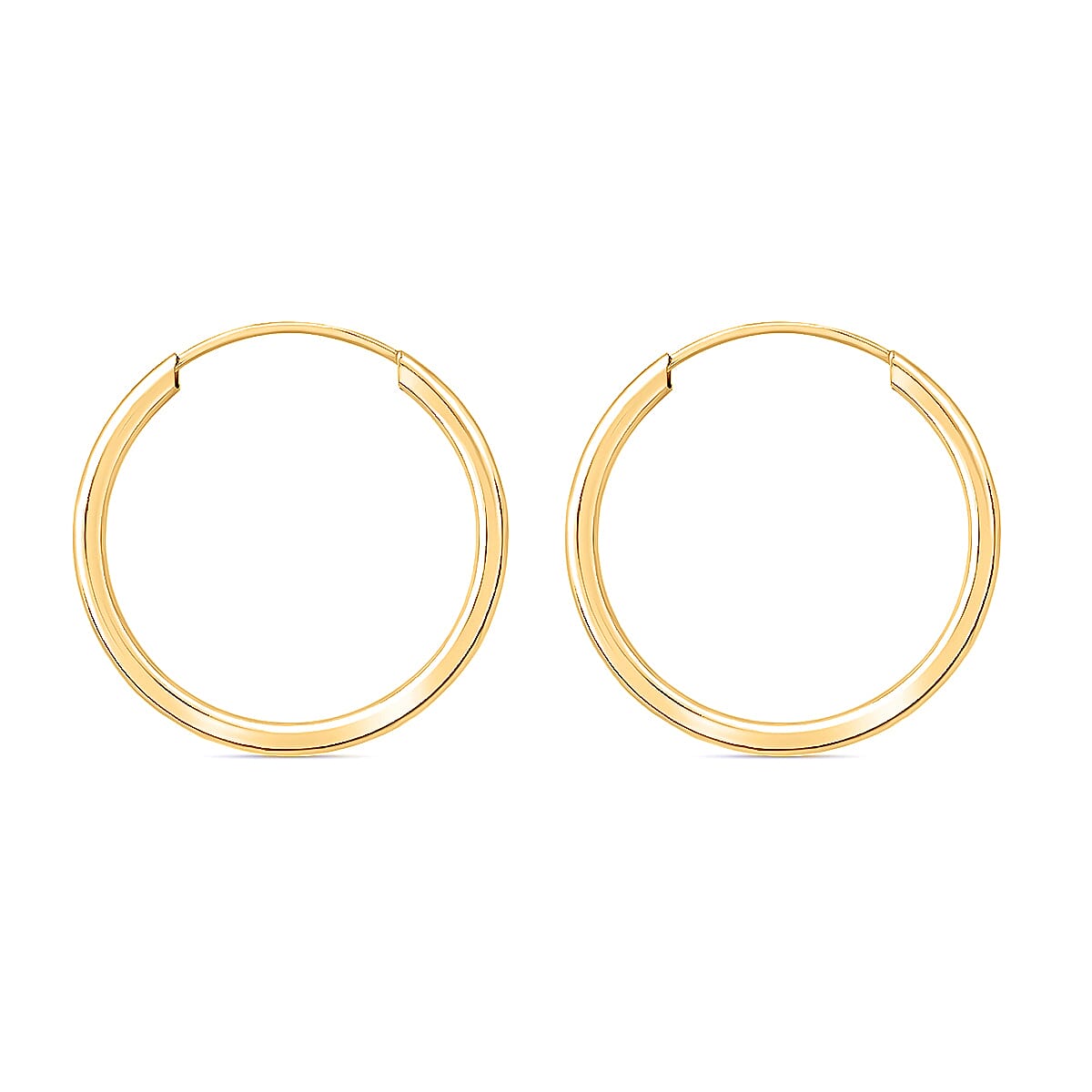 9K Yellow Gold 18MM Sleeper Hoop Earrings 0.45 grams