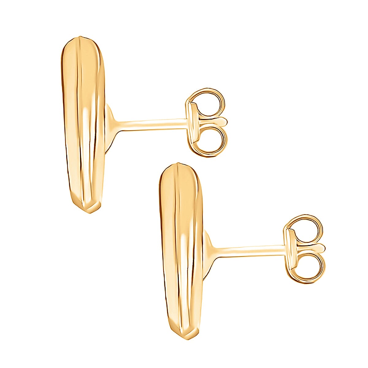 9K Yellow Gold 12MM X 12MM Heart Stud Earrings 0.9 grams