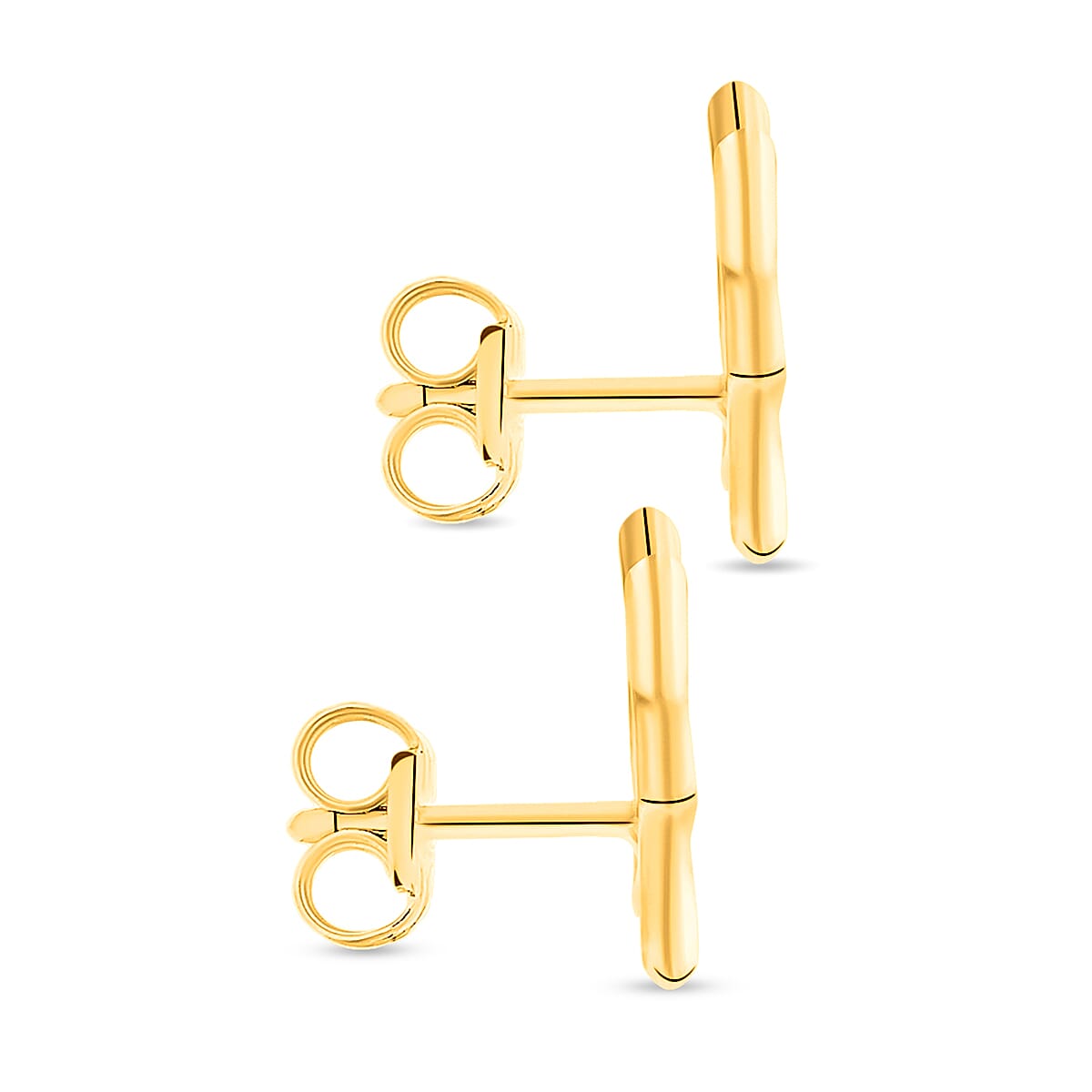 9K Yellow Gold 10MM X 10MM Star Of David Stud Earrings 0.6 grams