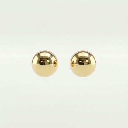9K Yellow Gold 2MM Supreme Finish Ball Stud Earrings 0.2 grams