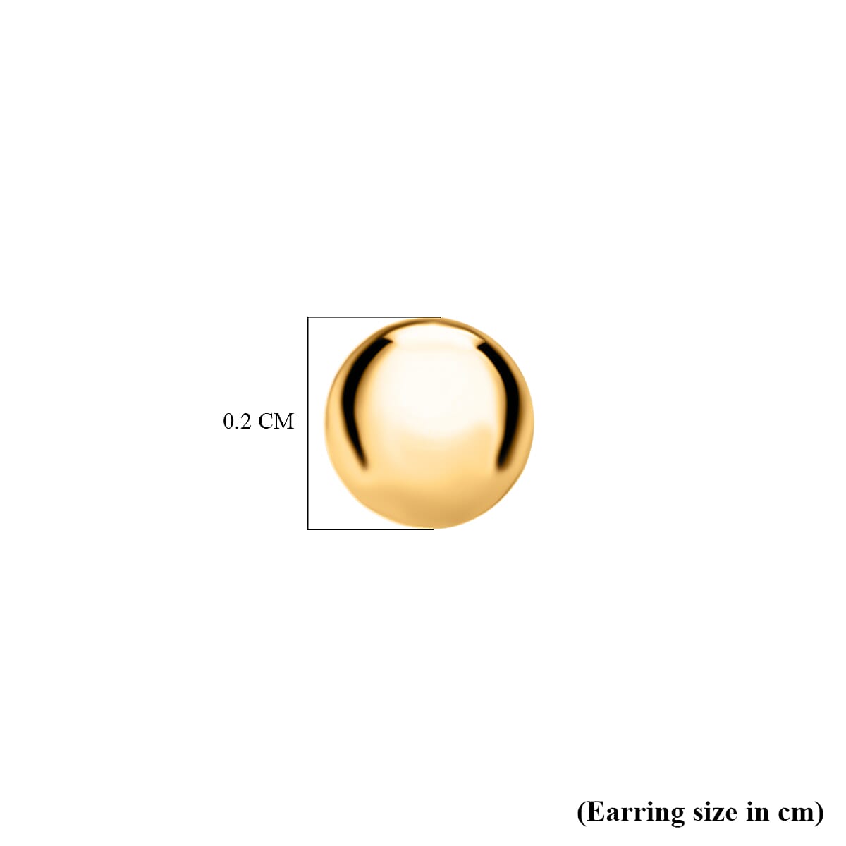 9K Yellow Gold 2MM Supreme Finish Ball Stud Earrings 0.2 grams