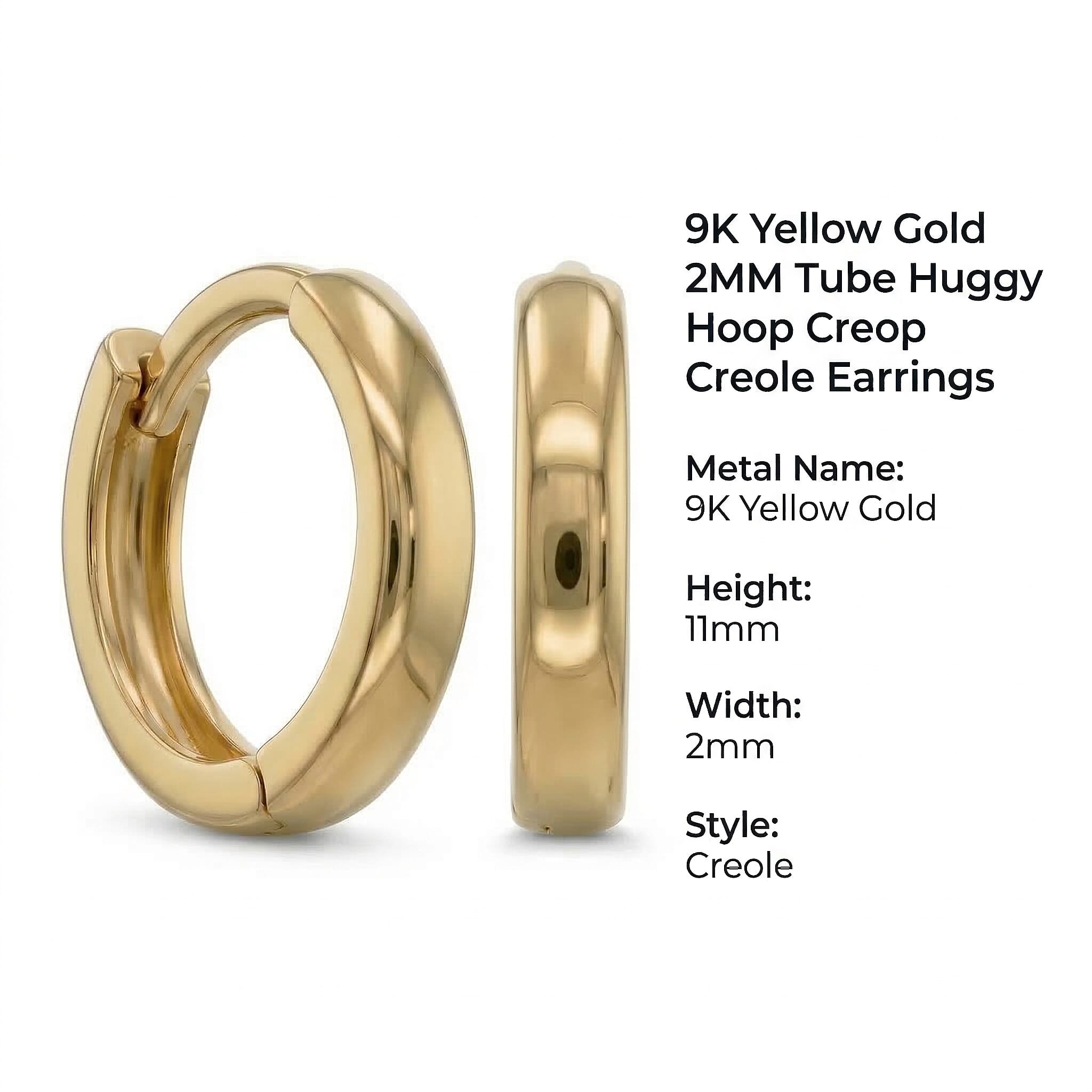 9K Yellow Gold  Earring,  Gold Wt. 0.96 Gms