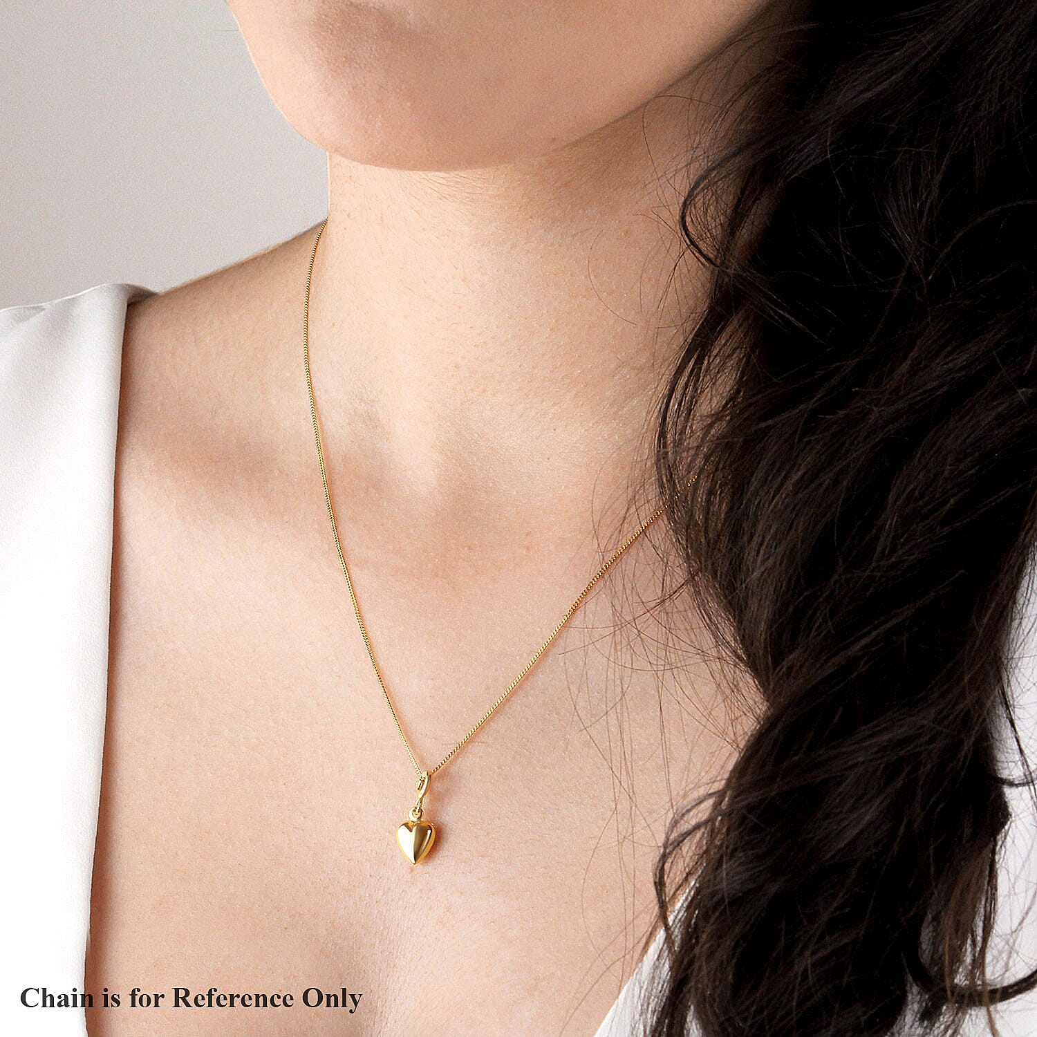 9K Yellow Gold Heart Spring Ring Charm