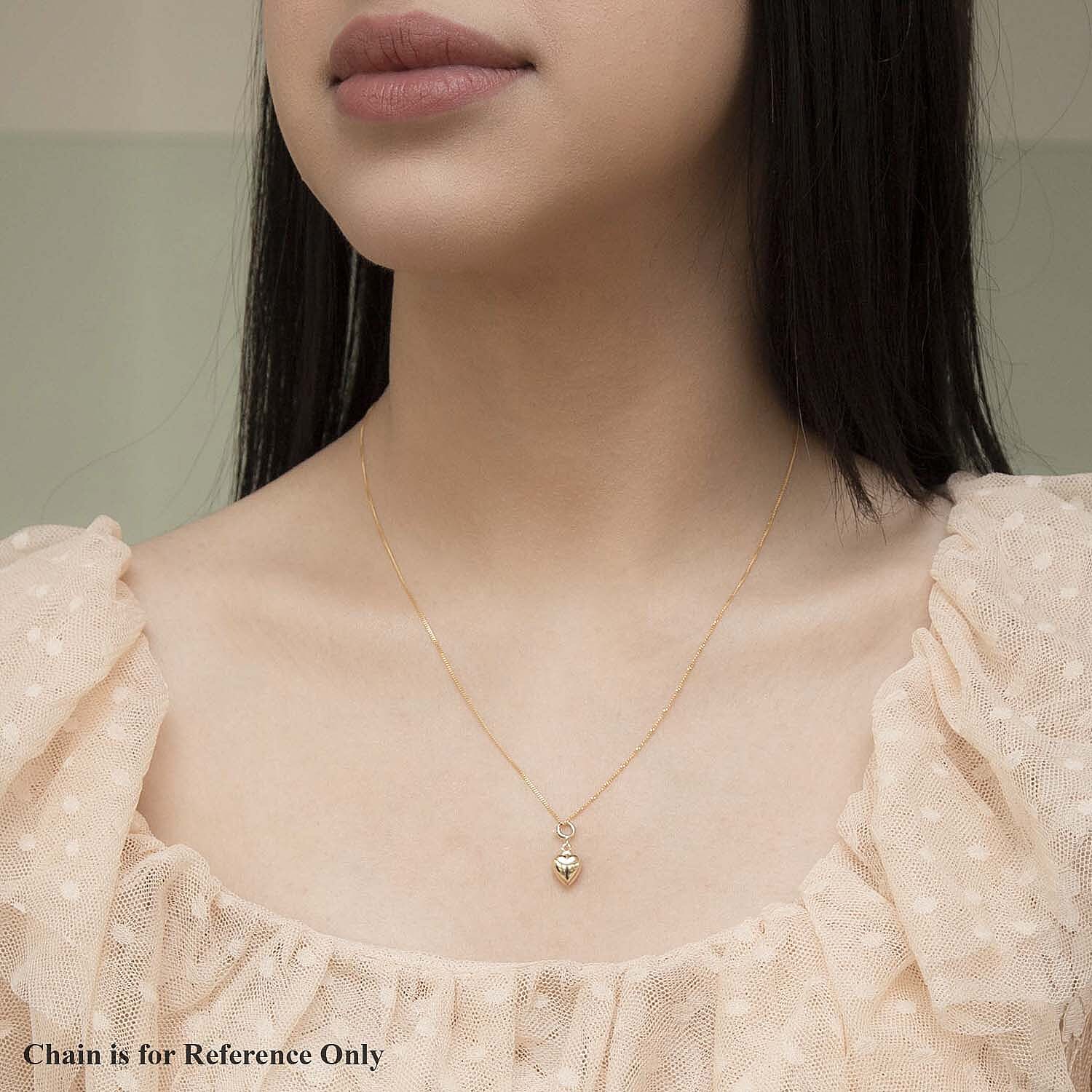 9K Yellow Gold Heart Spring Ring Charm