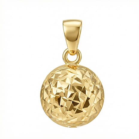 9K Yellow Gold 10MM Diamond Cut Ball Pendant 0.6 grams