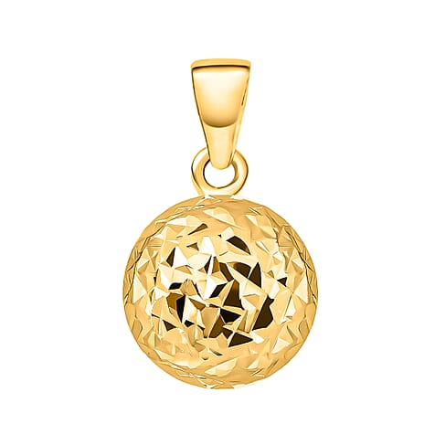 9K Yellow Gold 10MM Diamond Cut Ball Pendant 0.6 grams