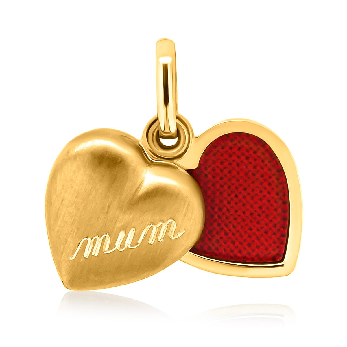 9K Yellow Gold 12MM X 20MM Mum Satin Heart Locket 1 grams