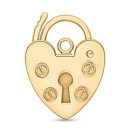 9K Yellow Gold 14.4MM X 19.6MM Padlock Pendant 1.9 grams