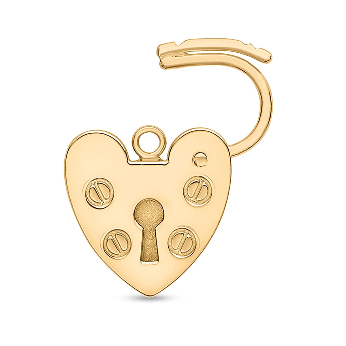 9K Yellow Gold 14.4mm X 19.6mm Padlock Pendant