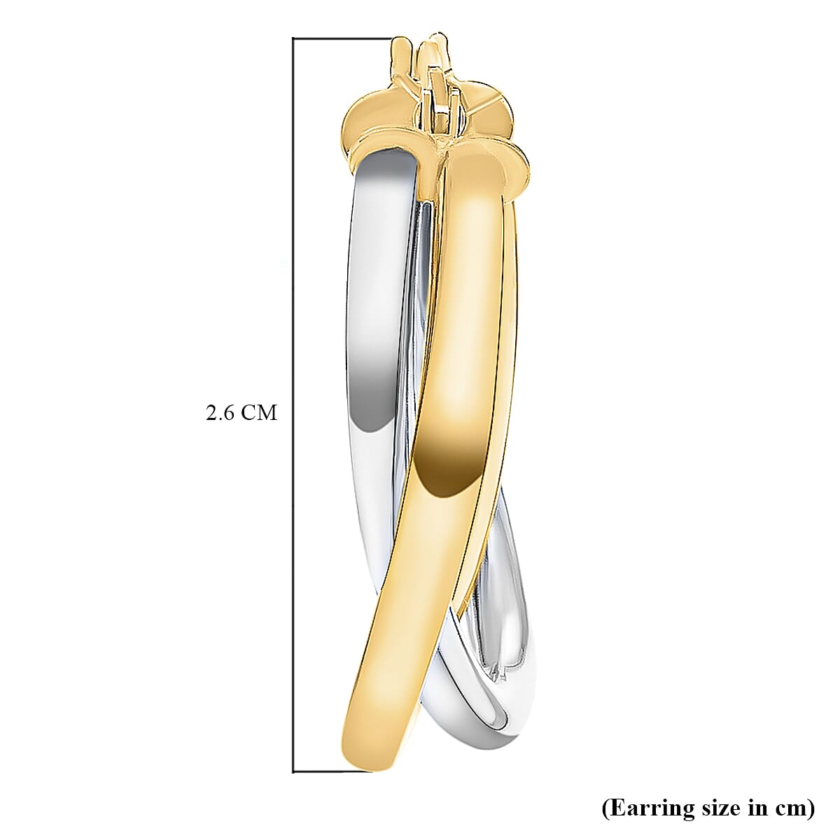 9K Two Colour Gold 23MM X 26MM Twined Creole Earrings 2.4 grams