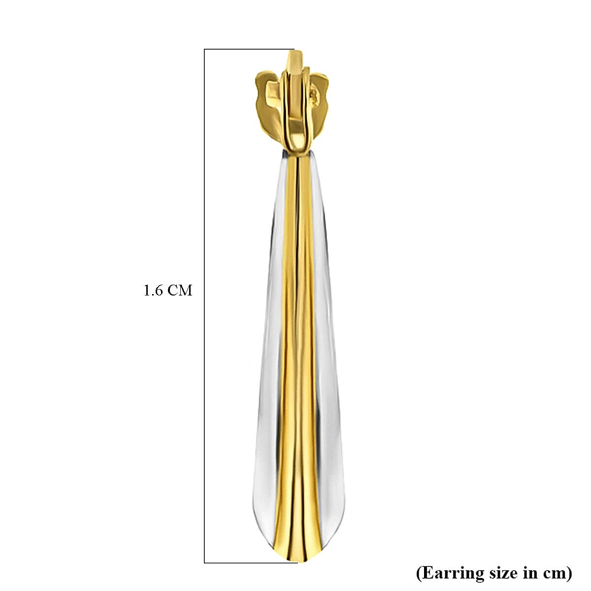 9K Two Colour Gold 14MM X 16MM Creole Earrings 0.49 grams