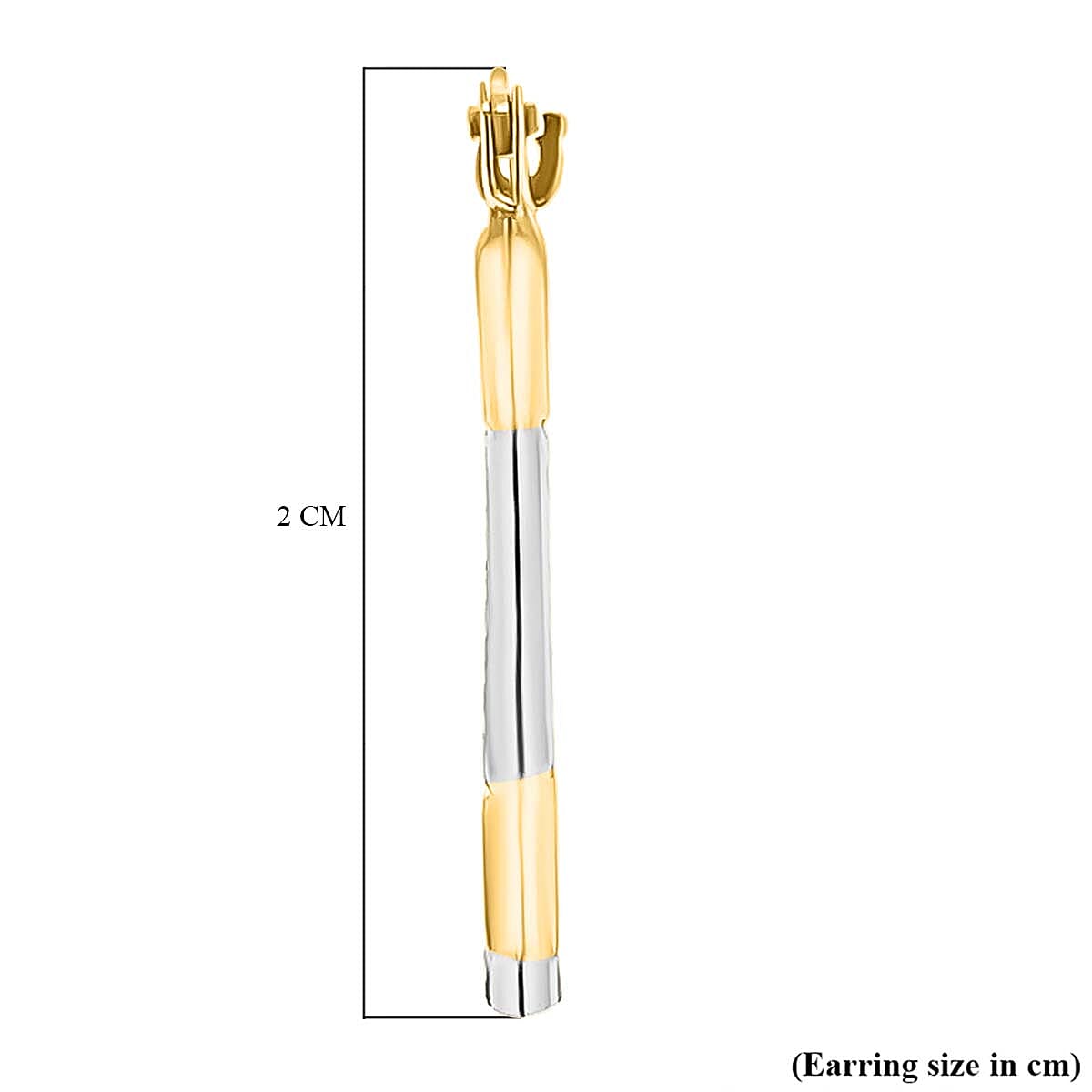 9K Two Colour Gold 14MM X 20MM Diamond Cut Oval Creole Earrings 0.44 grams