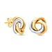 9K Two Colour Gold 10MM Knot Stud Earrings 0.58 grams