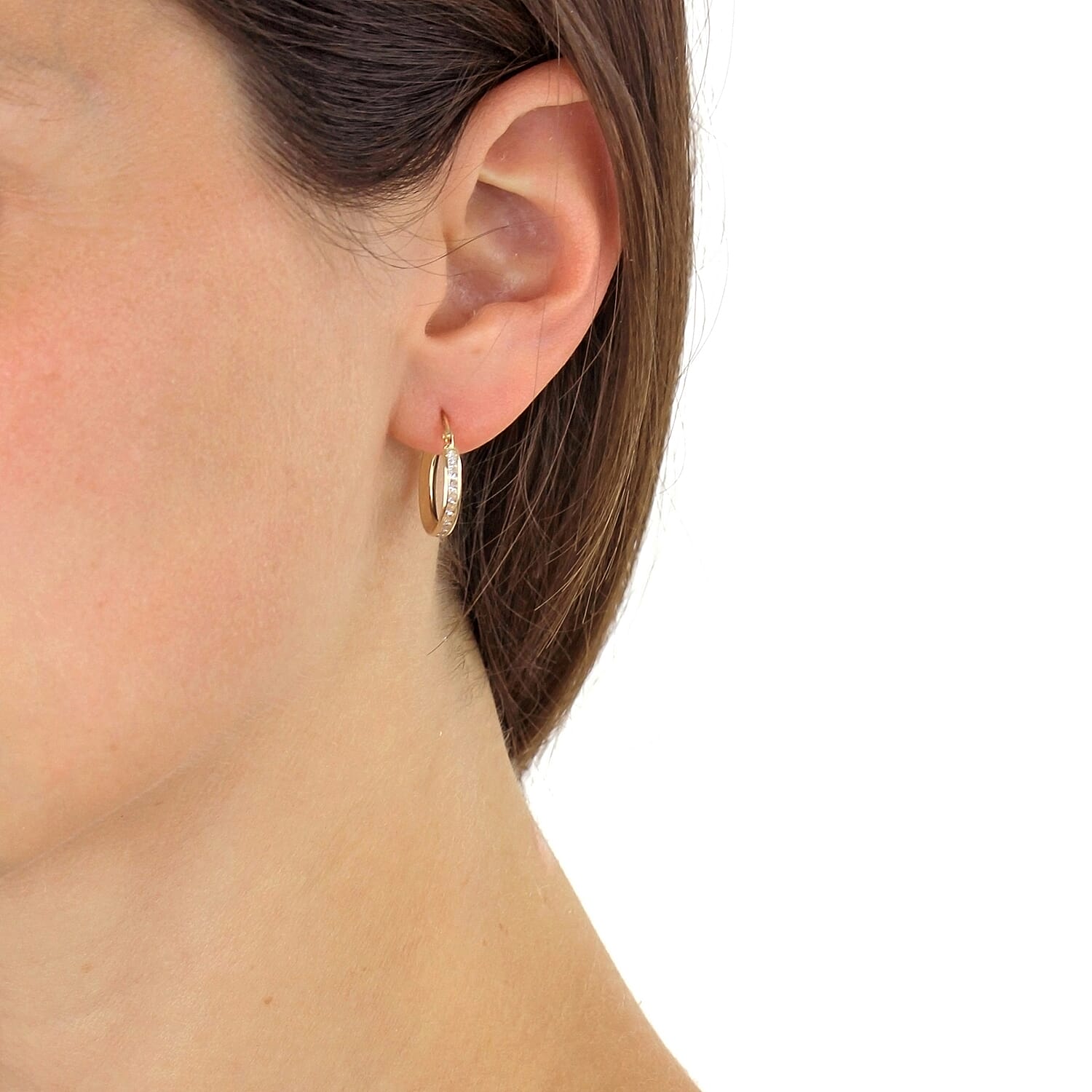 9K Tri Colour Gold 22MM Diamond Cut Creole Hoop Earrings 2.8 grams