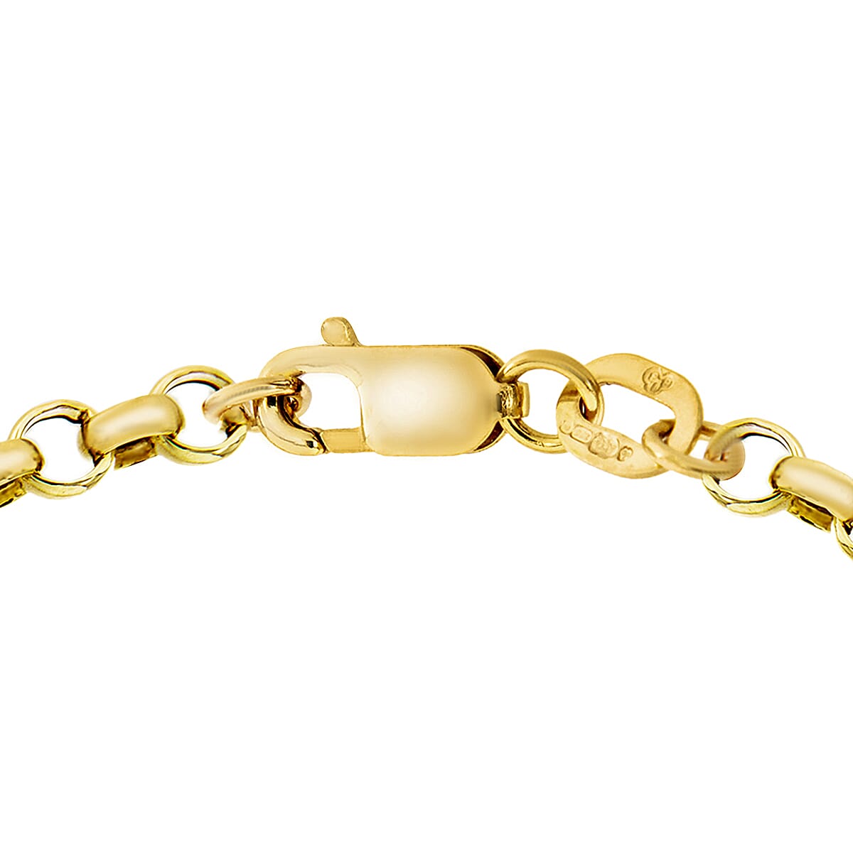 9K Yellow Gold High Finish Hollow Belcher Bracelet 7 Inch, 1.5 grams