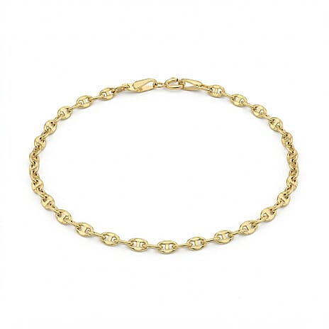 9K Yellow Gold High Finish Rambo Chain Bracelet 7 Inch, 1 grams
