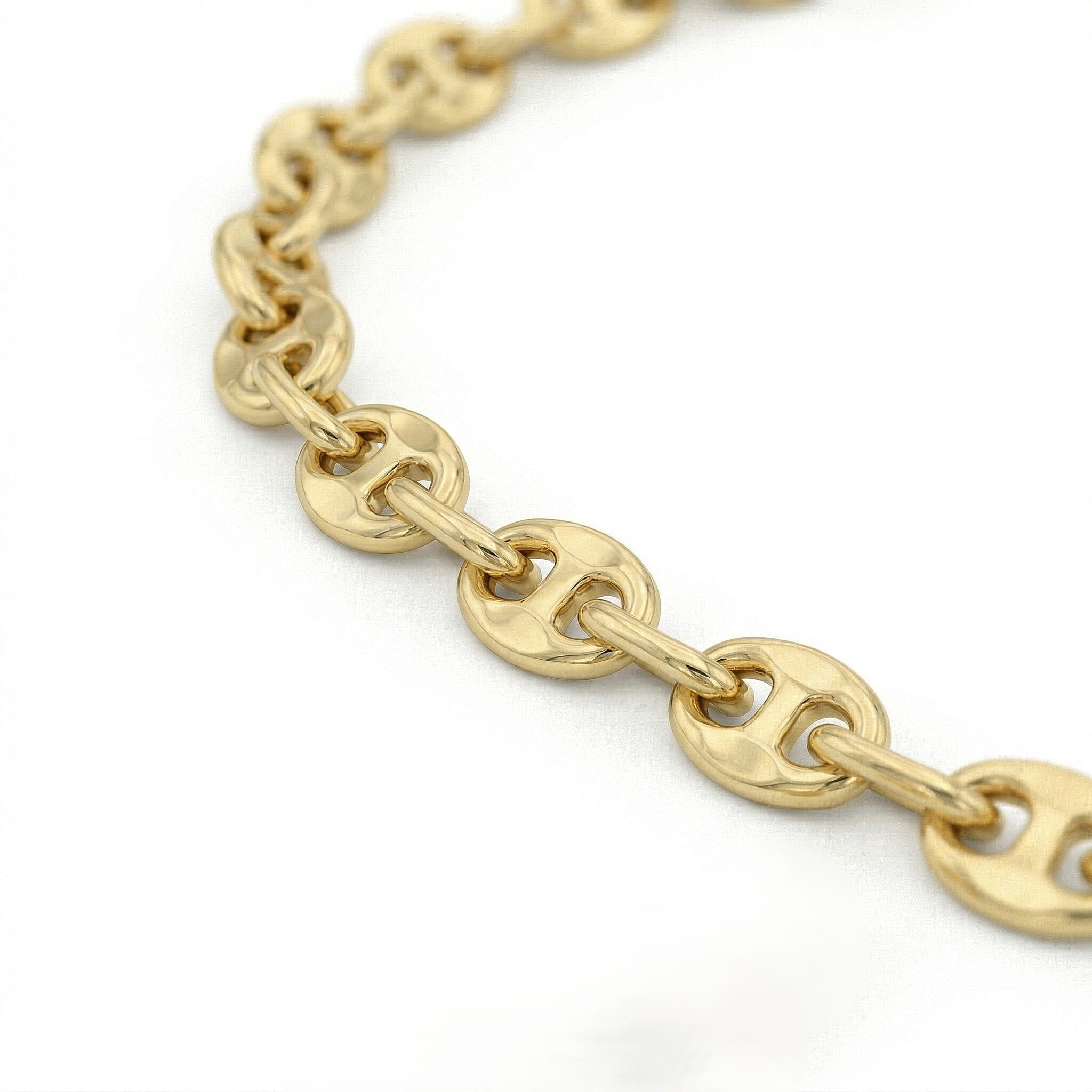 9K Yellow Gold High Finish Rambo Chain Bracelet 7 Inch, 1 grams