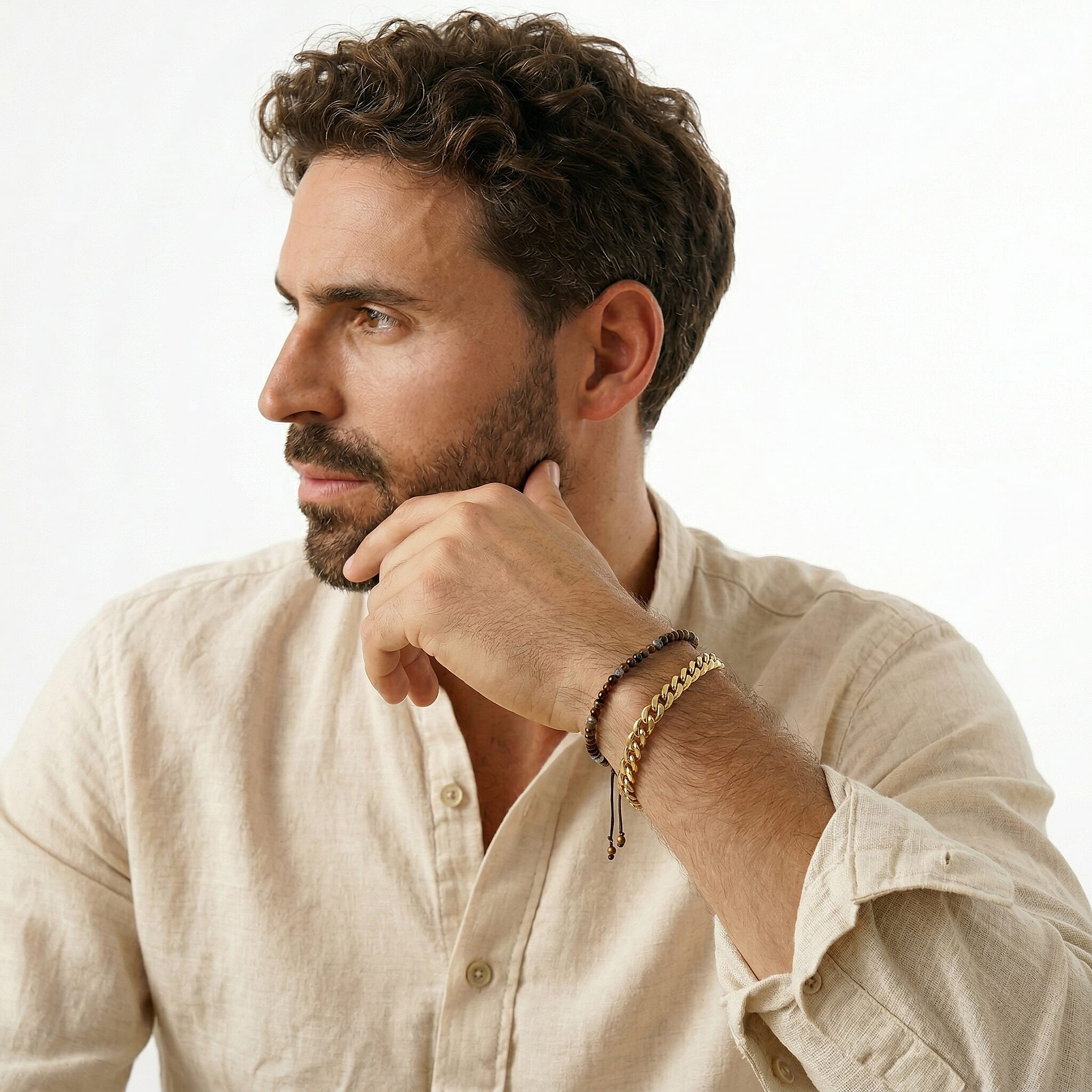 9K Yellow Gold High Finish Curb Chain Bracelet 7.25 Inch, 4.5 grams