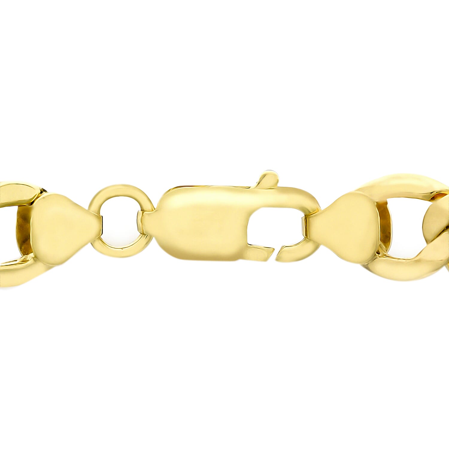 9K Yellow Gold High Finish Curb Chain Bracelet 7.25 Inch, 4.5 grams